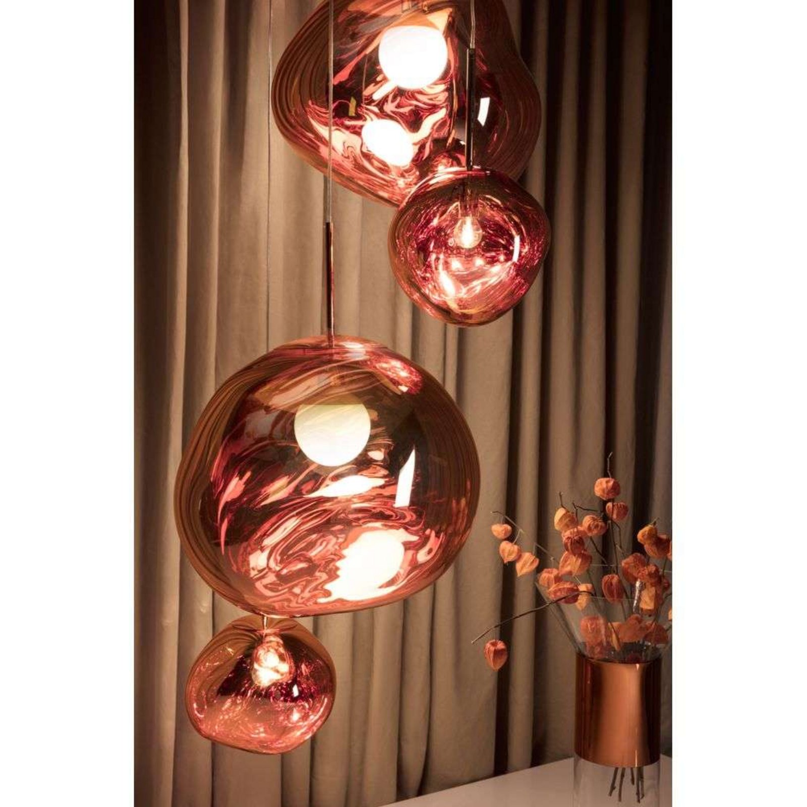 Melt Round LED Candeeiro Suspenso Large Gold - Tom Dixon