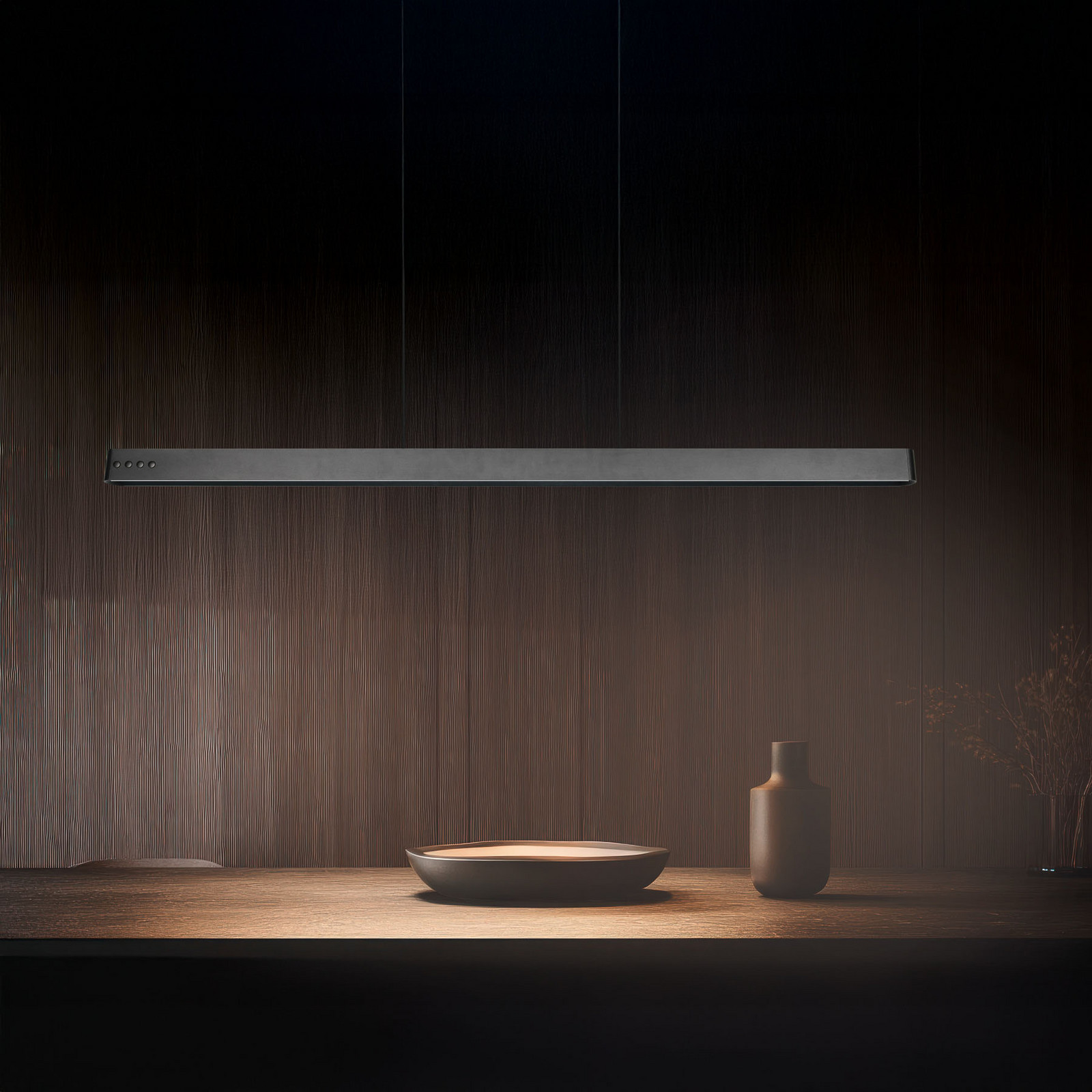 Trio Lighting Lampă suspendată LED Donegal negru lungime 150 cm CCT - Camera de zi / sufragerie - Modern - Metal