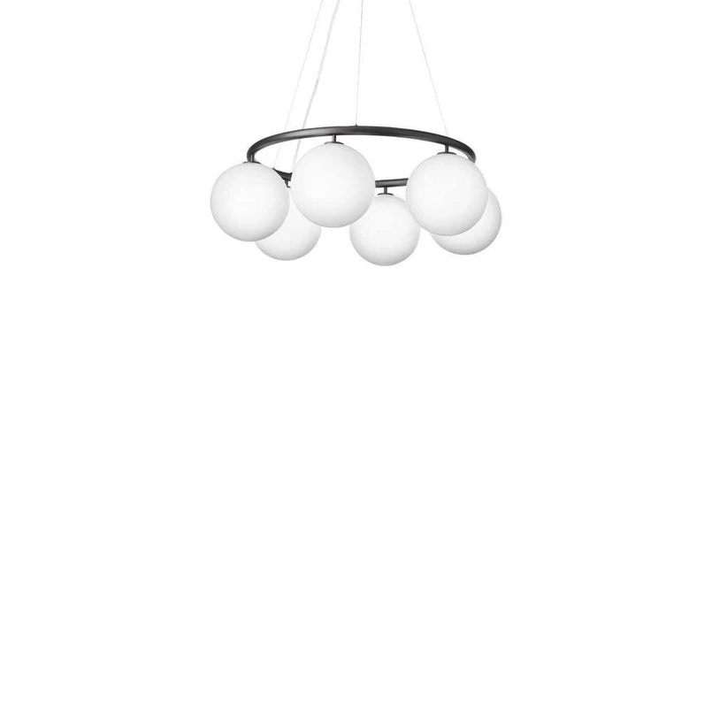 Nuura - Miira 6 Circular Kronleuchter Rock Grey/Opal White