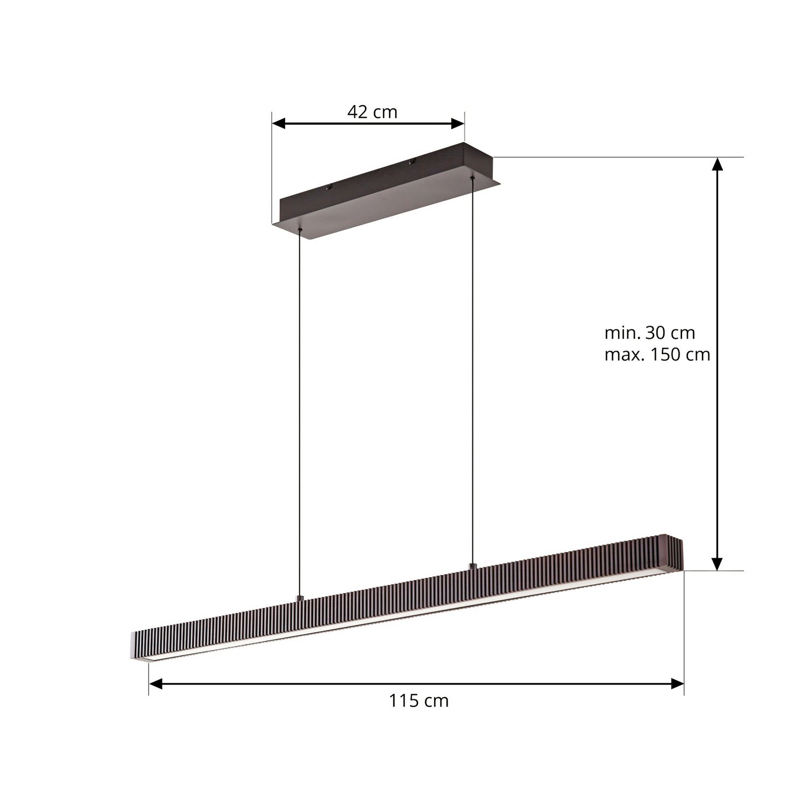 Lucande LED-riippuvalaisin Emara, tumma puu, tammi, CCT Lucande LED-riippuvalaisin Emara, tumma puu, tammi, CCT
