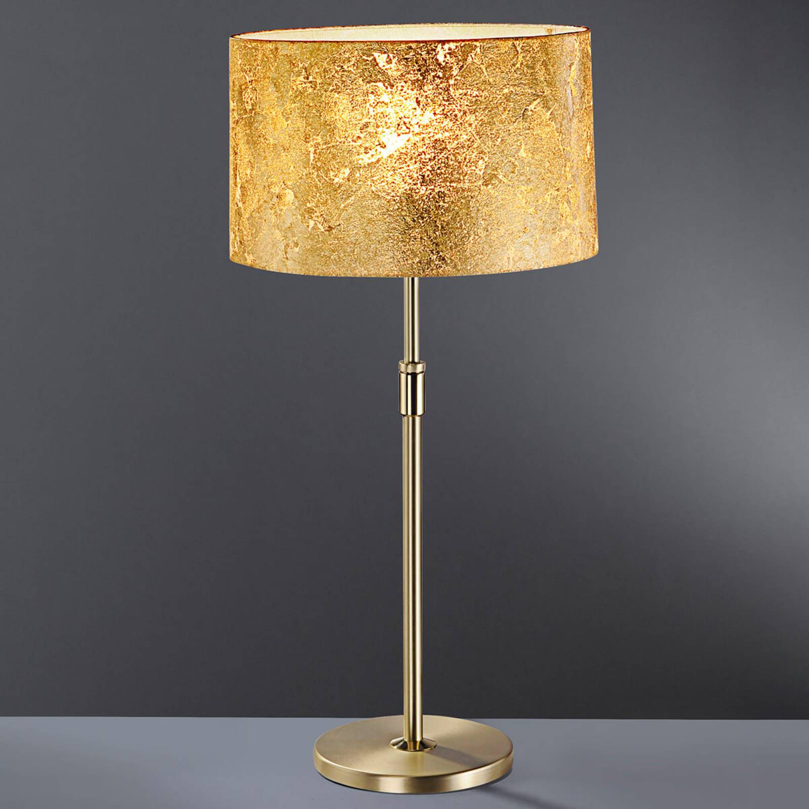 Image of Lampe à poser Loop feuille d'or 55 - 75 cm de haut 4011868915739