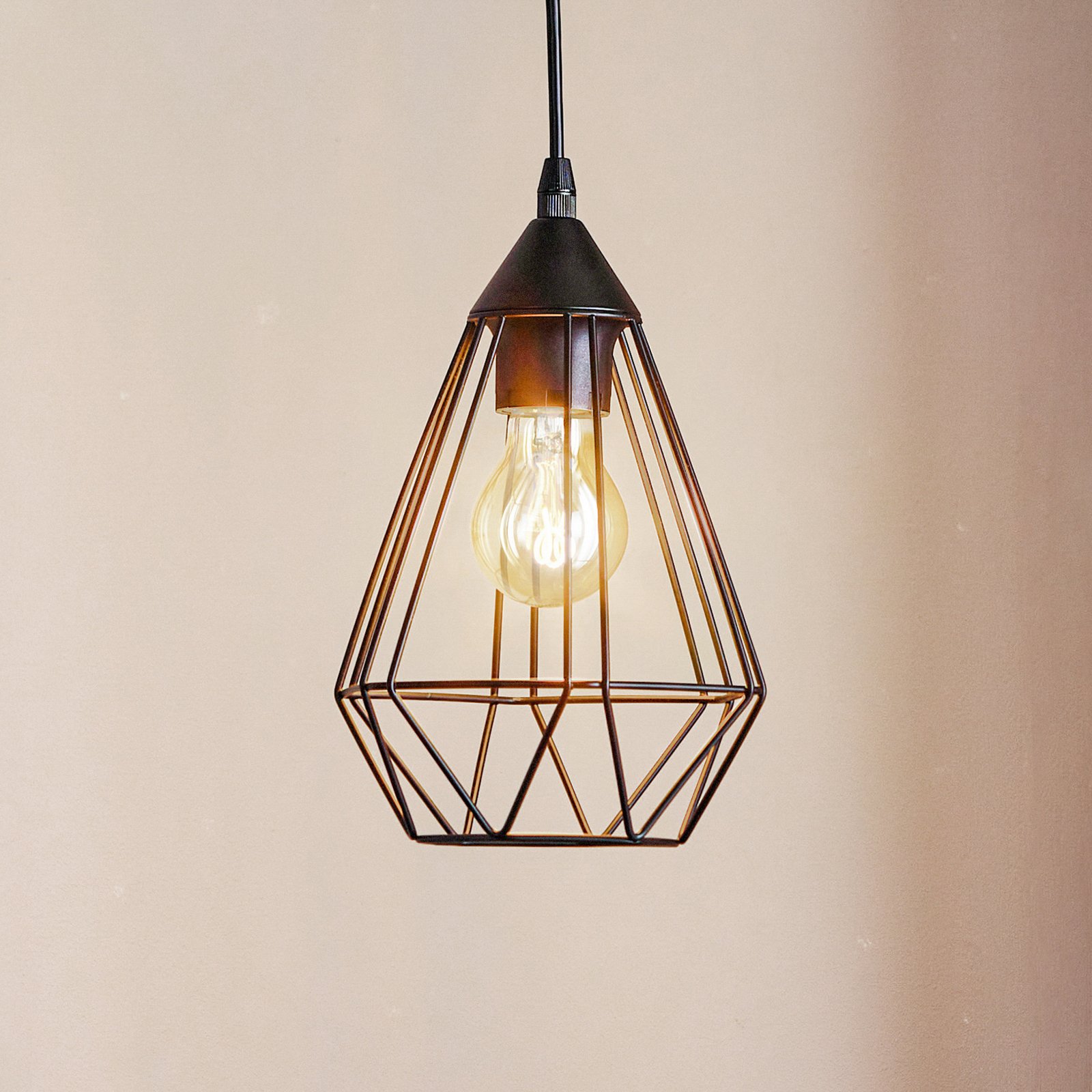Manifesteren inrichting inleveren Hanglamp Tarbes, 1-lamp, 17,5cm, zwart | Lampen24.be