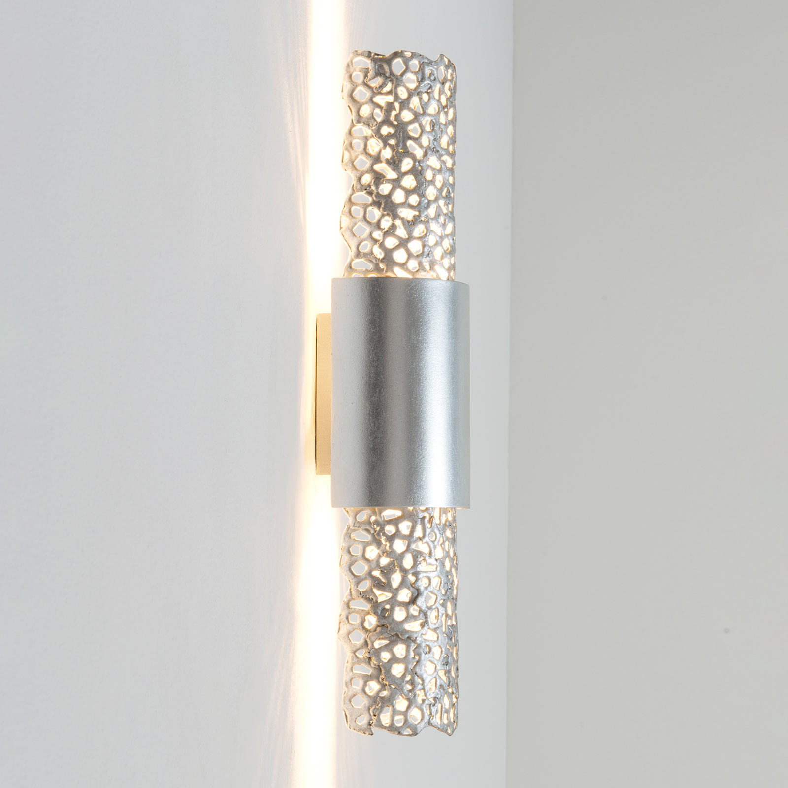 Vegglampe Palazzo, 2 lyskilder, jern sølv