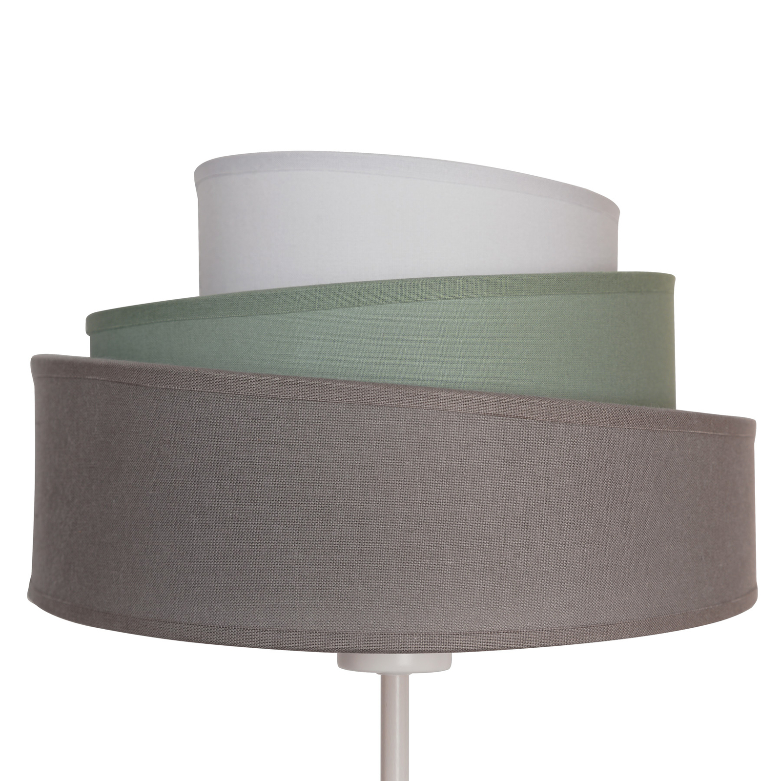 Tafellamp Trio monocolor, textiel, grijs, Ø45cm