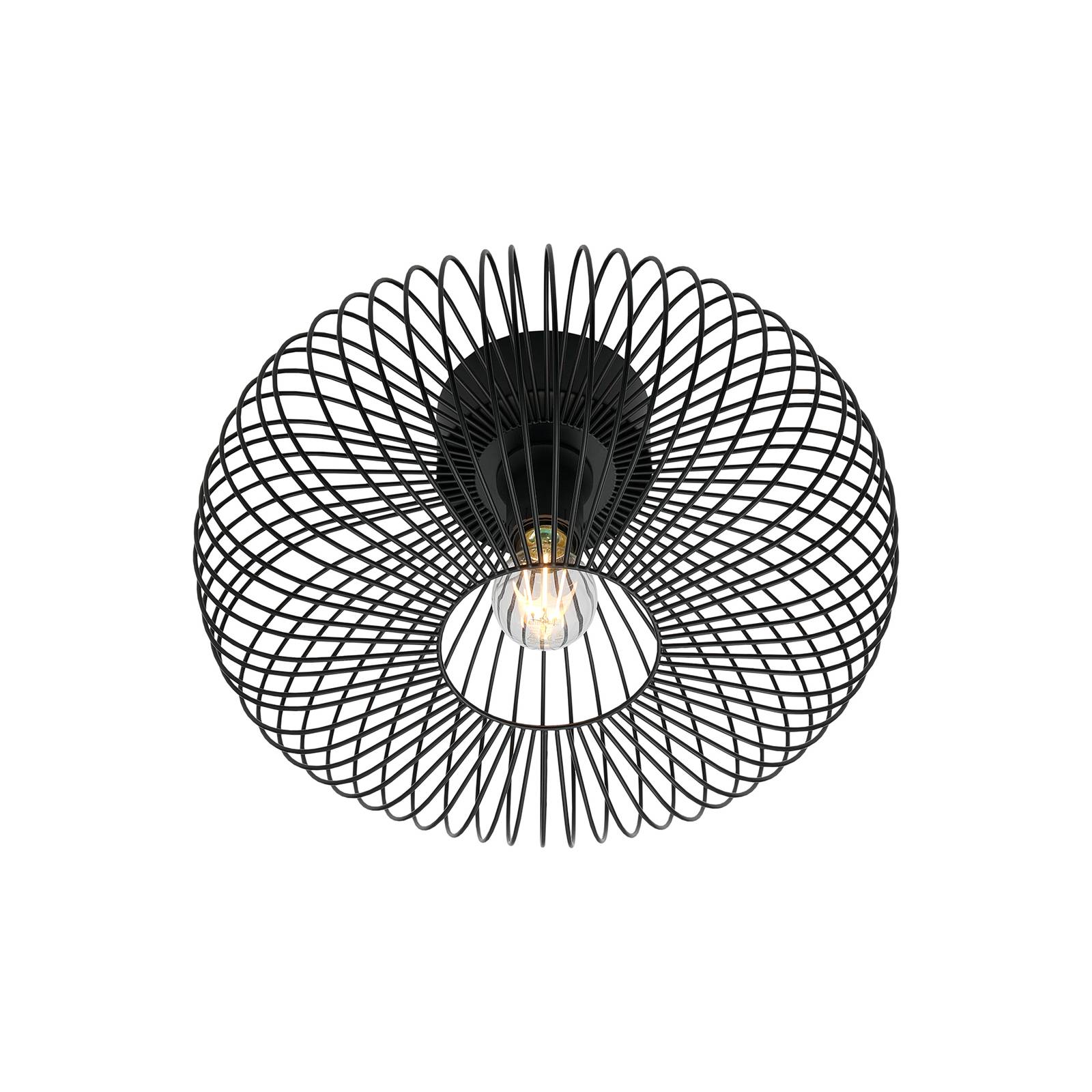 Lampa sufitowa Beroni, metalowa, czarna