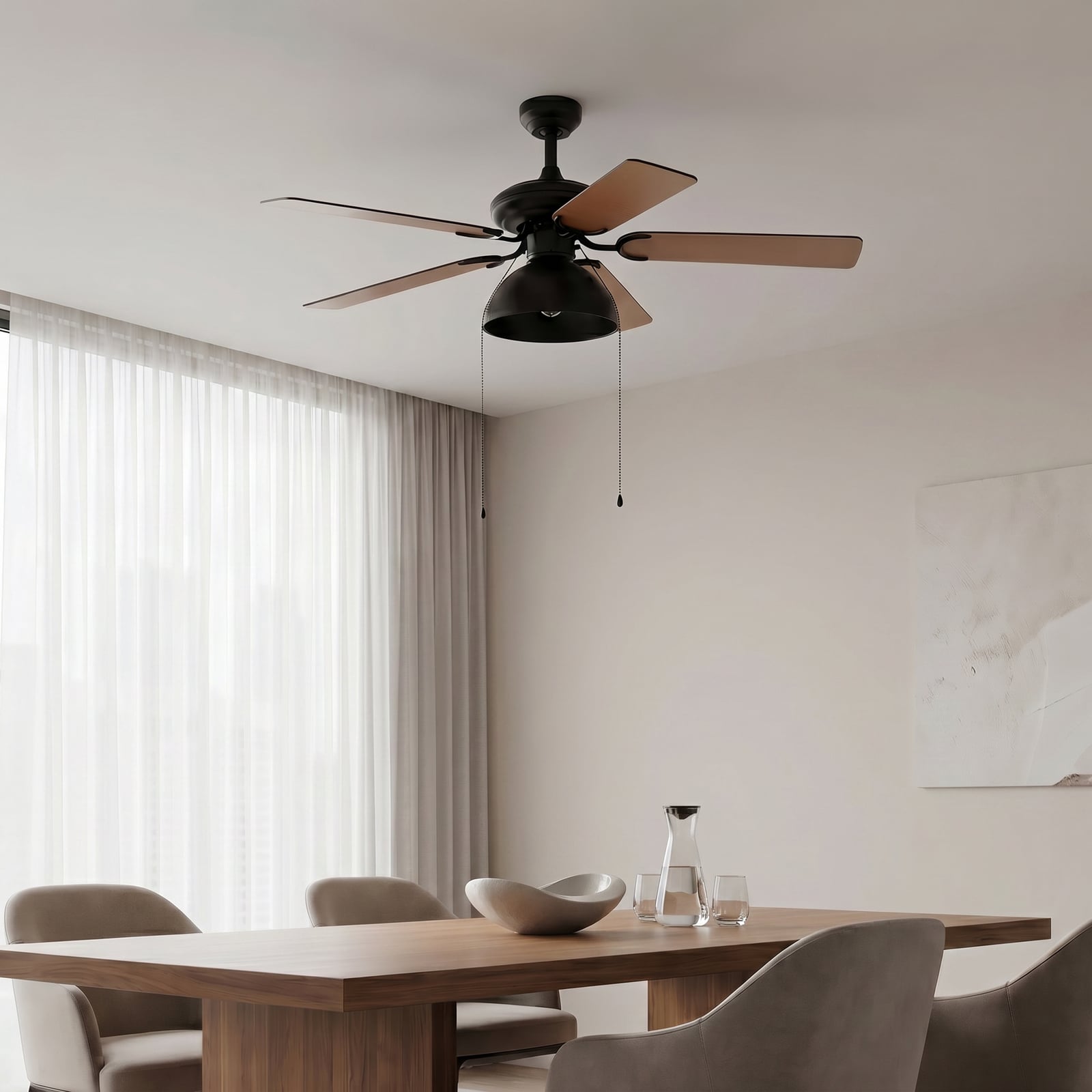 Stropný ventilátor Lucande s osvetlením Shamoian, tichý, Ø 130 cm