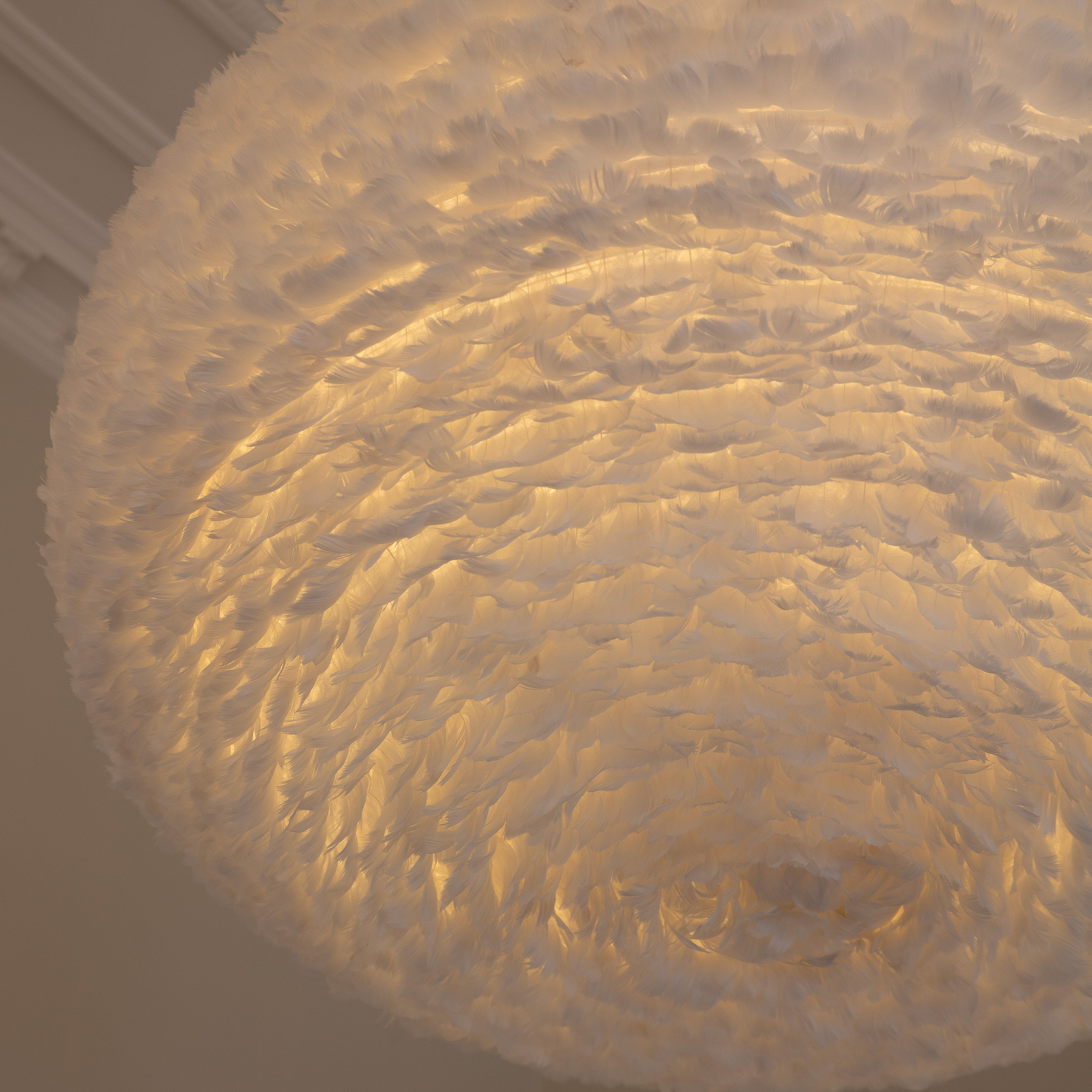 EOS XXL Hängelampe, weiß, Ø 110 cm, Federn E27 - UMAGE