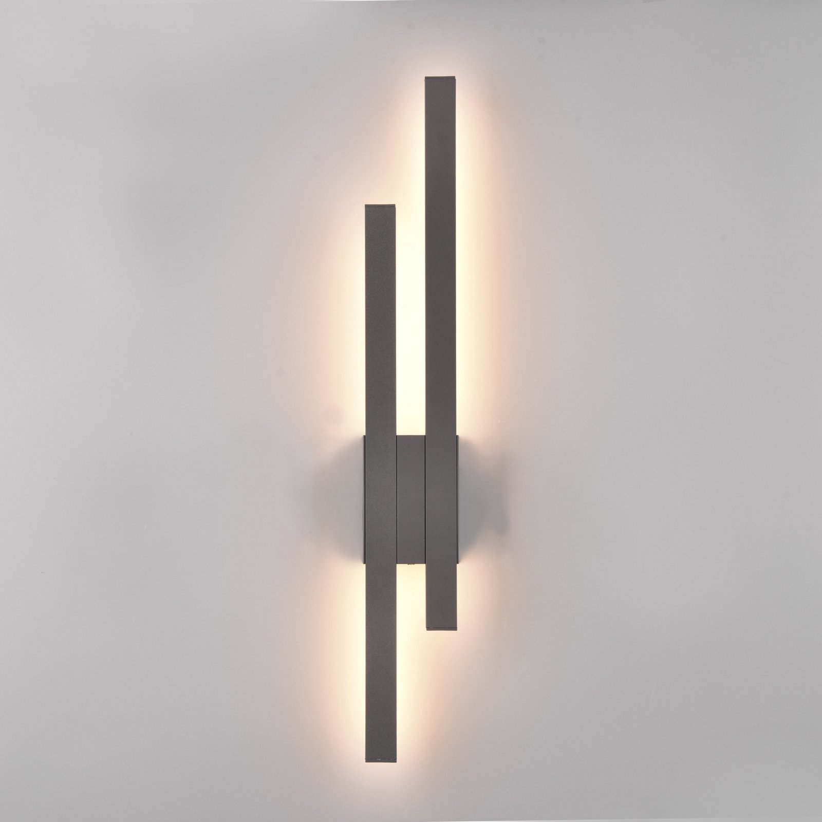 LED āra sienas lampa TAWA, antracīta krāsā, 62 cm metāla, 2 spīdes. IP54 LED āra sienas lampa TAWA, antracīta krāsā, 62 cm metāla, 2 spīdes. IP54