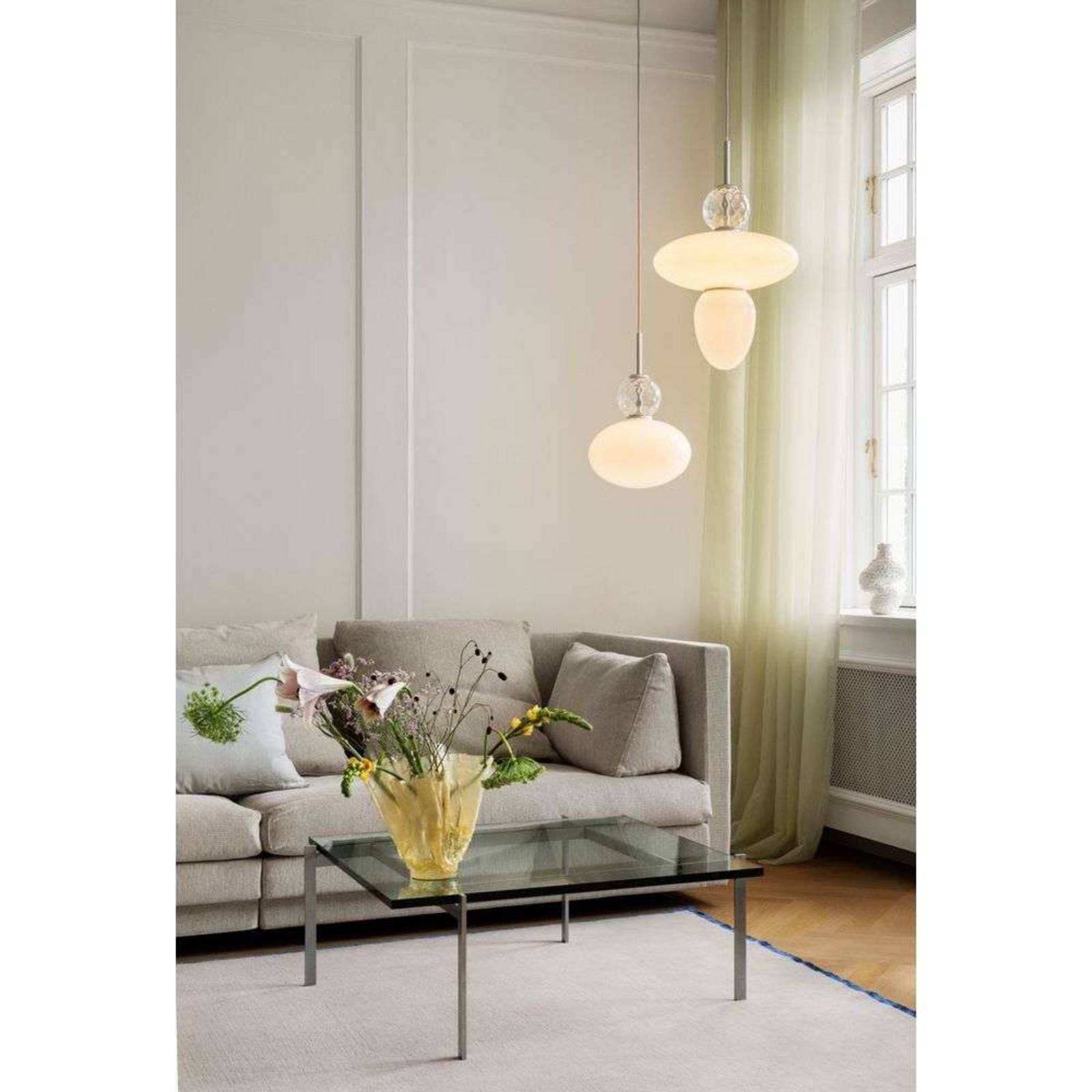 Nuura Pendelleuchte Rizzatto 32, Ø 30 cm, silberfarben/opal günstig online kaufen