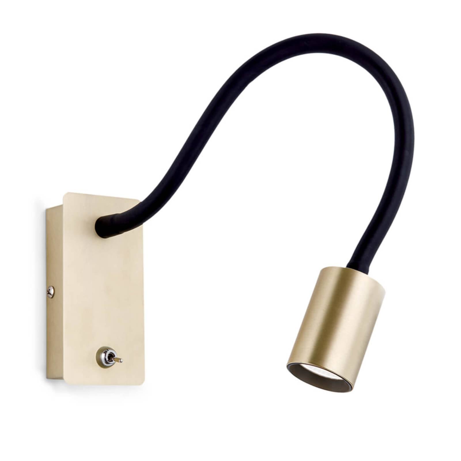 LED-Wandleuchte Kurt messing-matt mit Flexarm