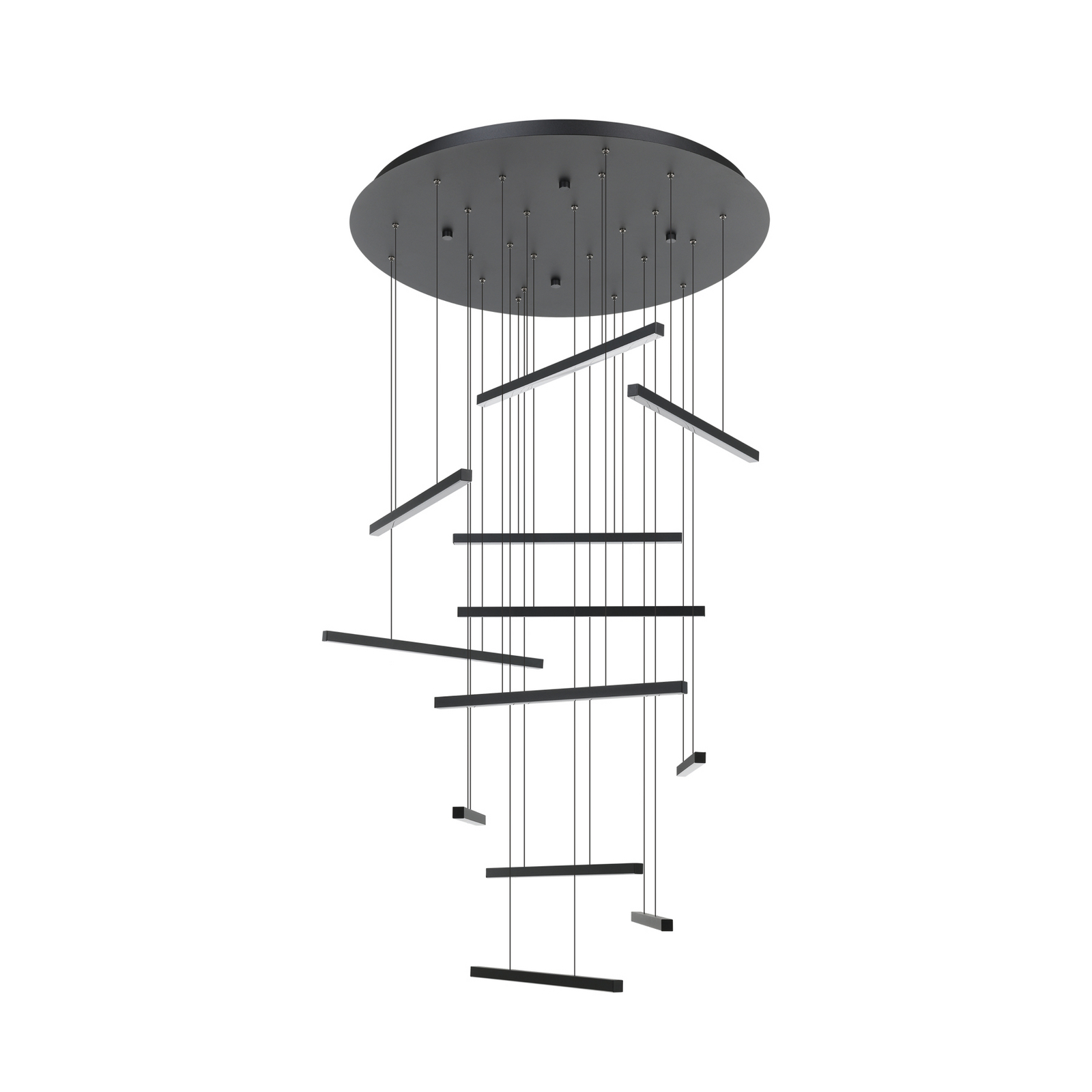 Stars of Light LED висяща лампа Lindoza, черна, 44 см, 12-лампова