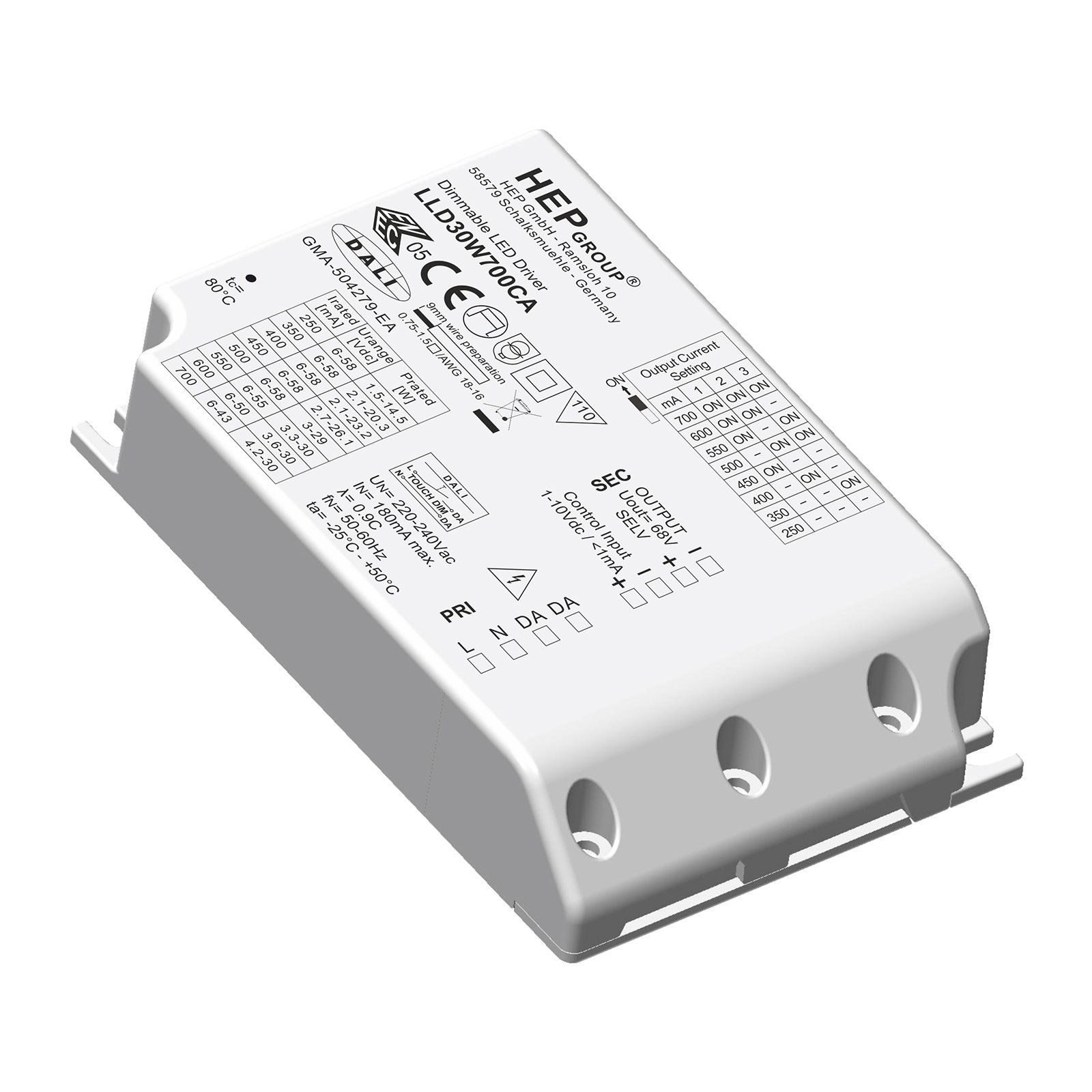 LED vezérlő LLD, 30 W, 900 mA, dimmelhető, CC