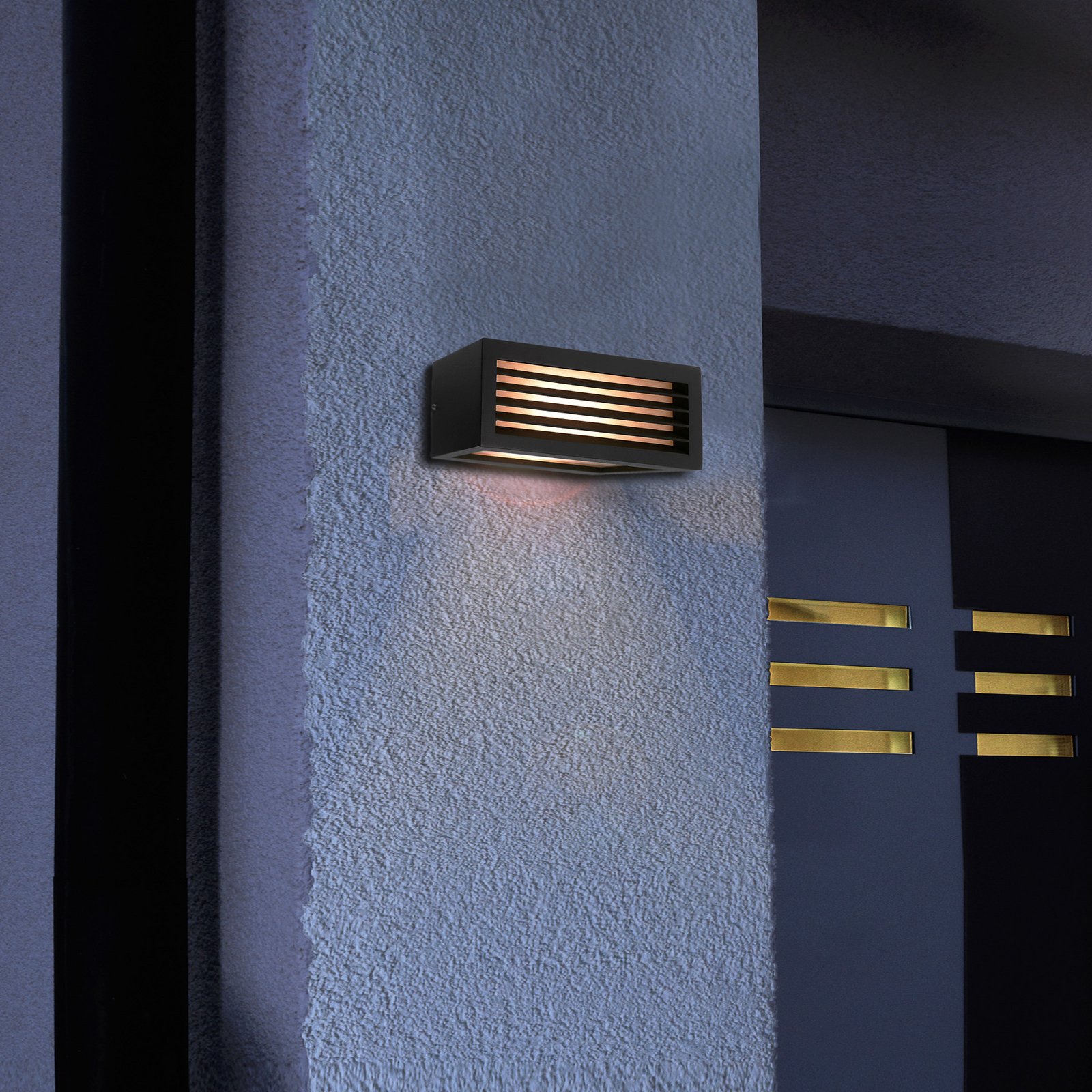 Außenwandlampe Rilongo abgeblendet, up/down, Alu, dunkelgrau Außenwandlampe Rilongo abgeblendet, up/down, Alu, dunkelgrau