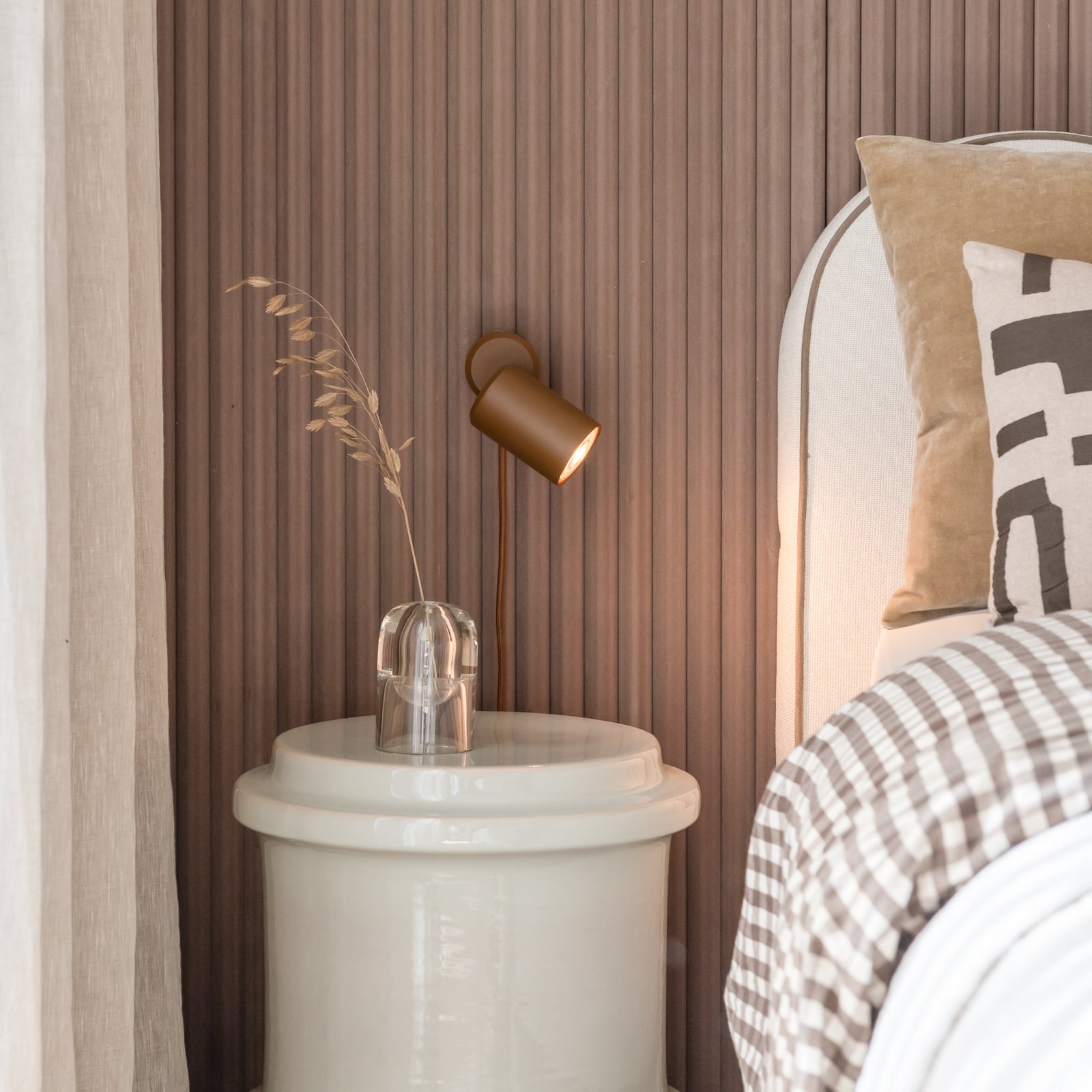 IT'S ABOUT ROMI Applique murale Milan, marron, Ø 6 cm, métal