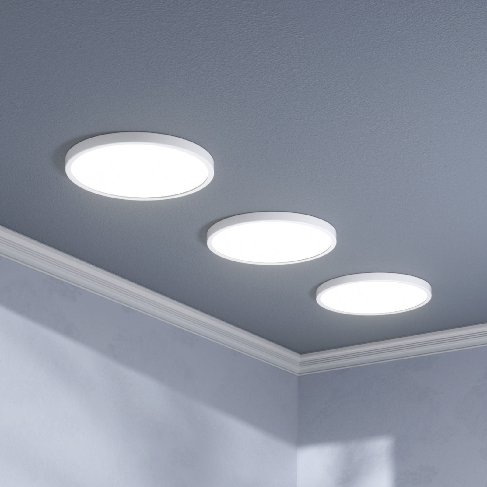 LED Deckenleuchte Solvie Eckig Silber Lampenwelt 30 cm Deckenlampe Küche Flur 