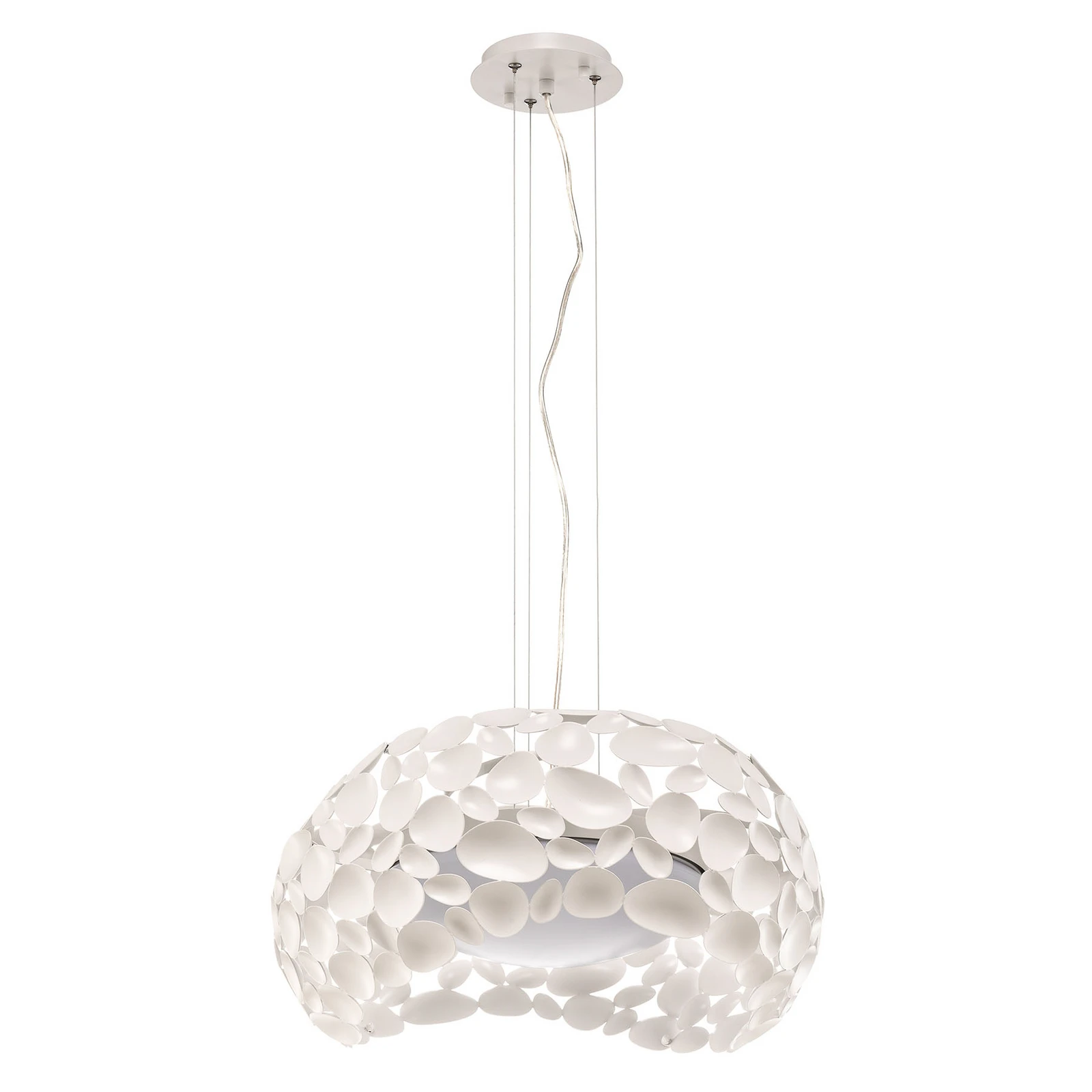 Sospensione LED Narisa 5xG9, Ø47cm, bianco
