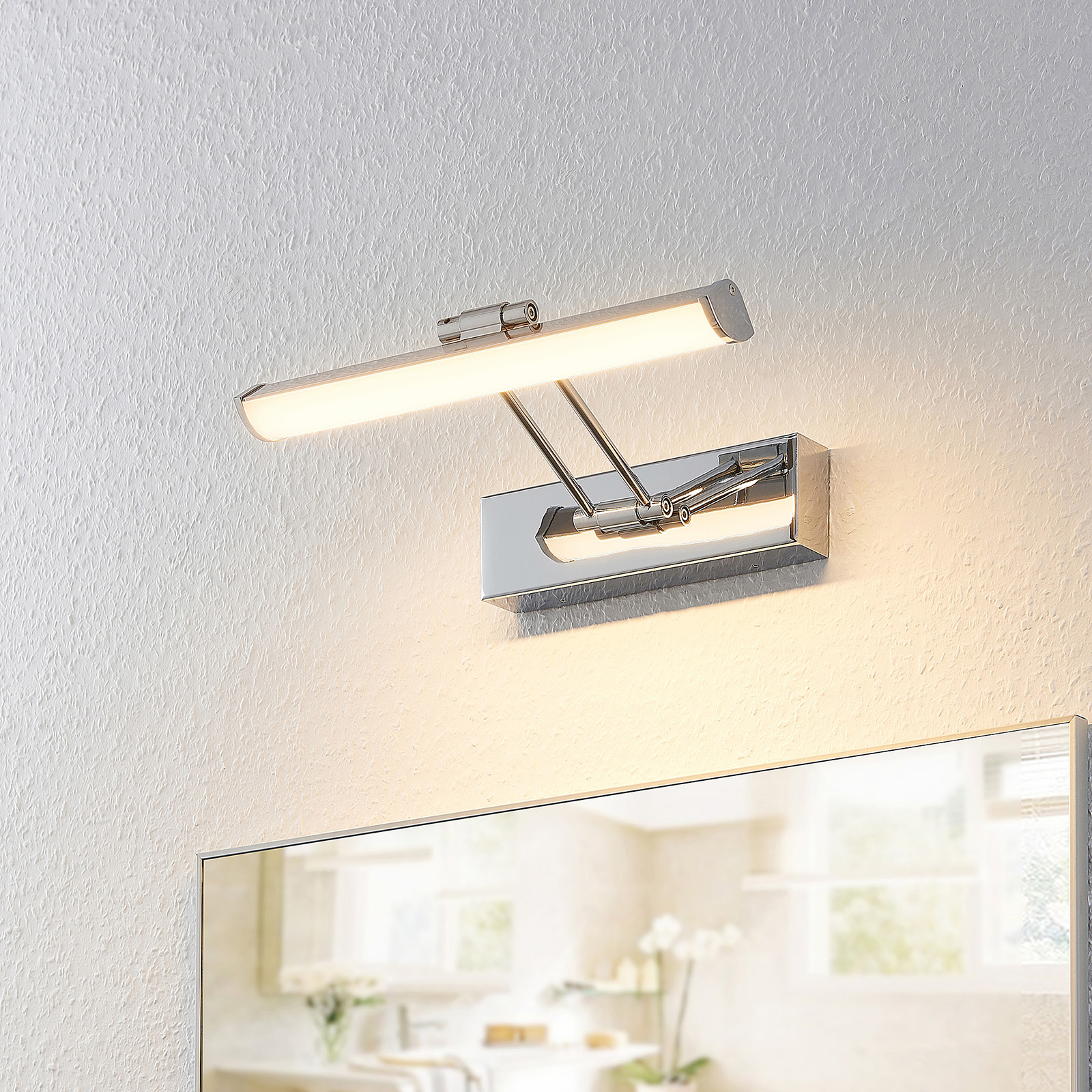 Lindby Sanya LED mirror light, 30 cm, for Bathroom, iron, plastic, 5 W, energy efficiency: A+, W: 30.6 cm