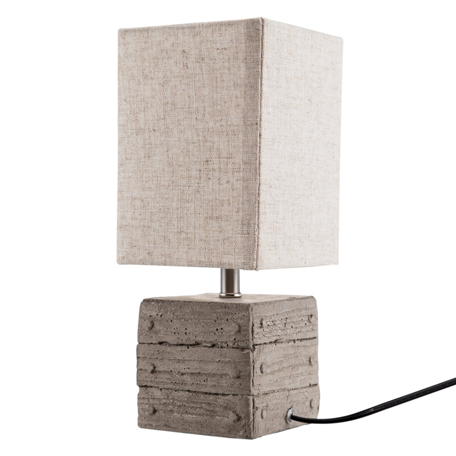 Lisco table lamp, box-shaped concrete base