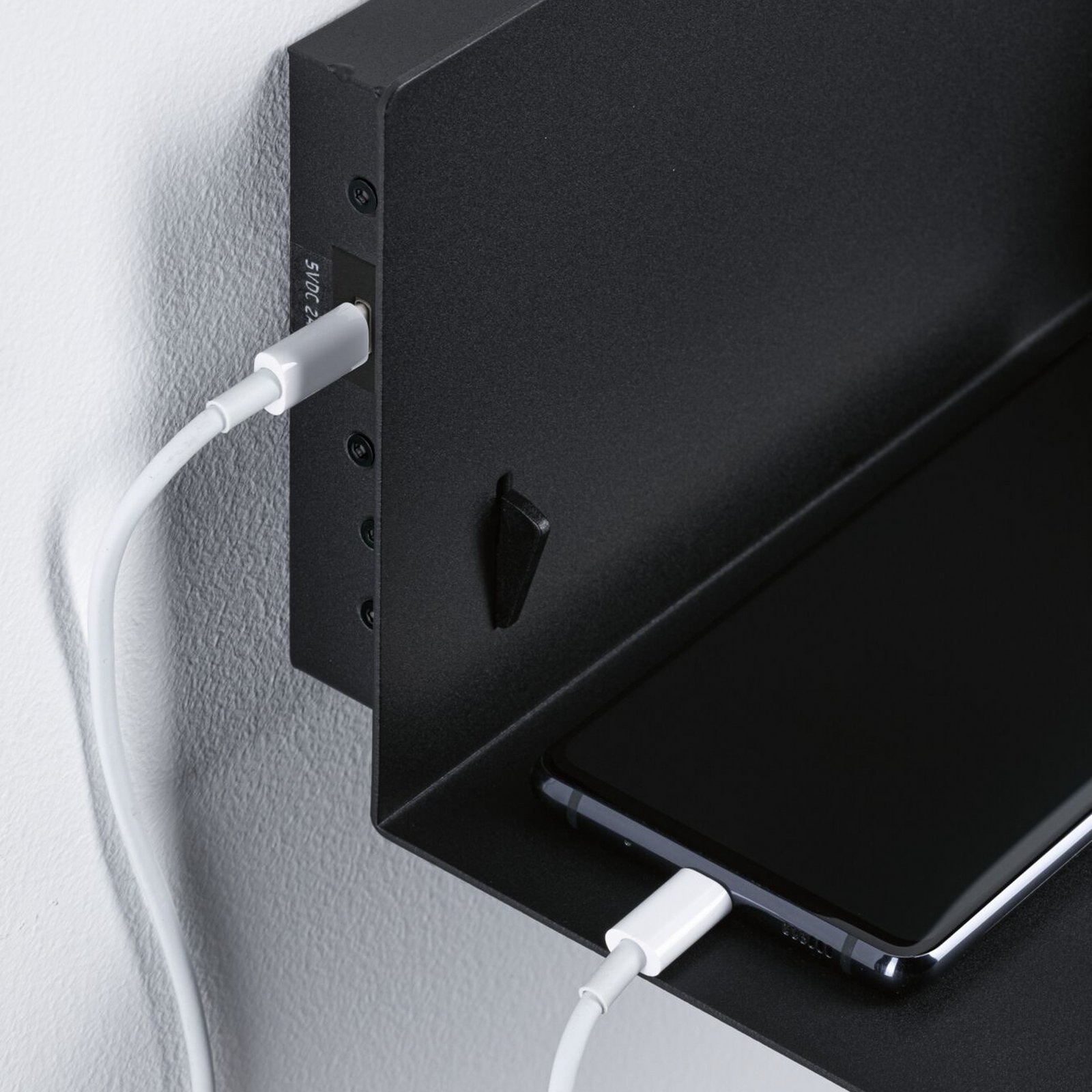 Aplică de perete Paulmann Devara, negru 40 cm E27 Port USB Aplică de perete Paulmann Devara, negru 40 cm E27 Port USB