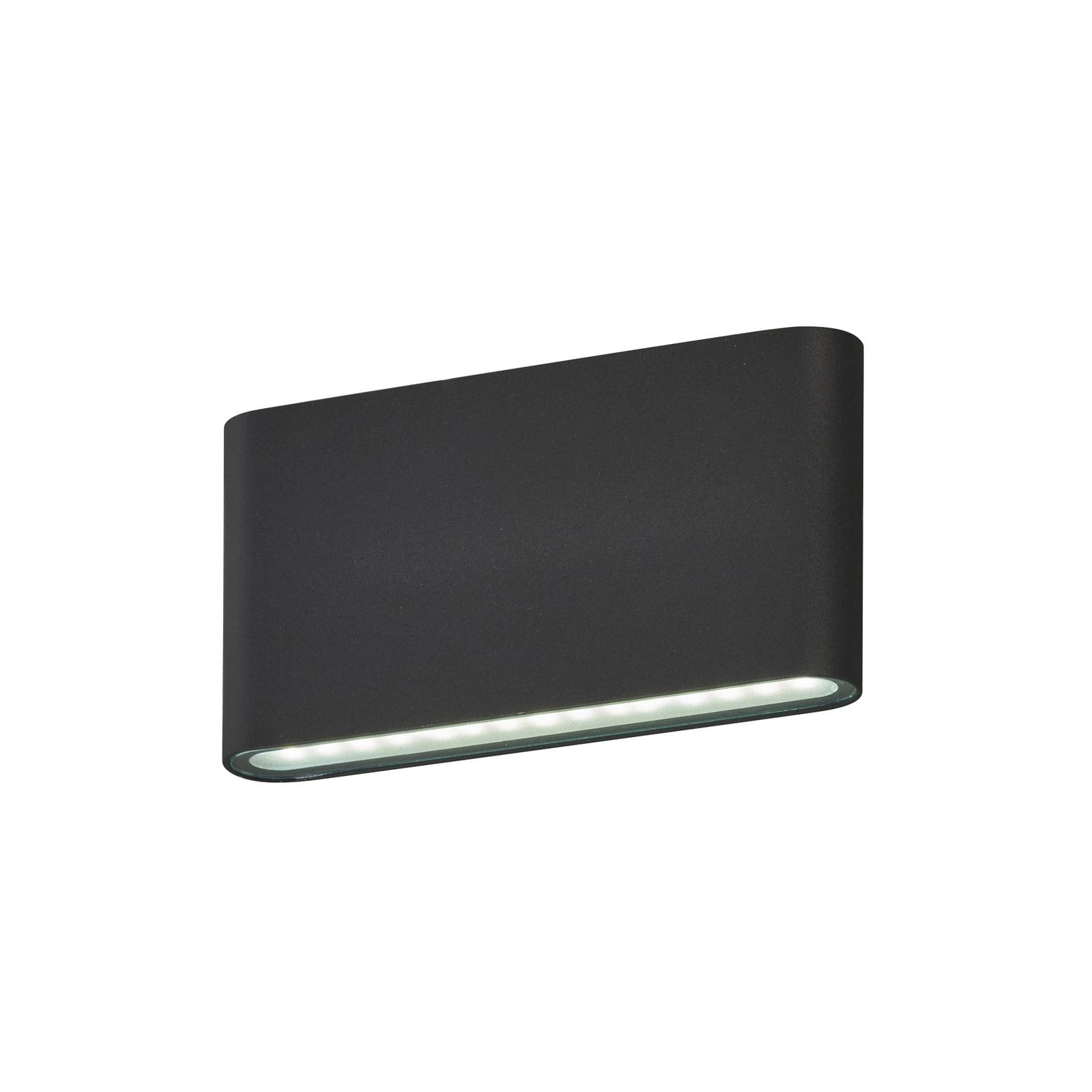 Vonkajšie nástenné svietidlo Scone LED, čierne, šírka 17,5 cm, 2 svetlá.