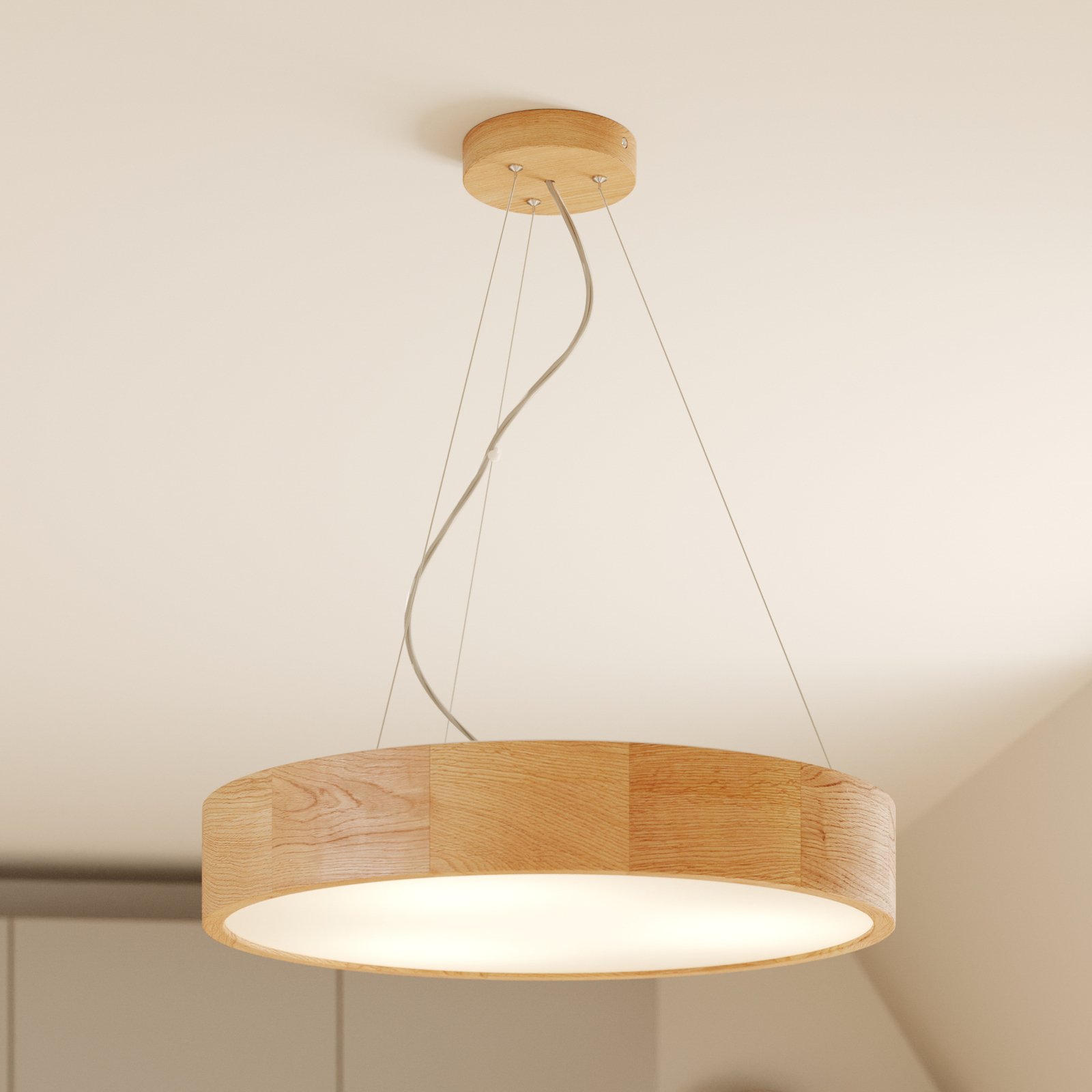 Kerio hanging light, Ø 47 cm, oak