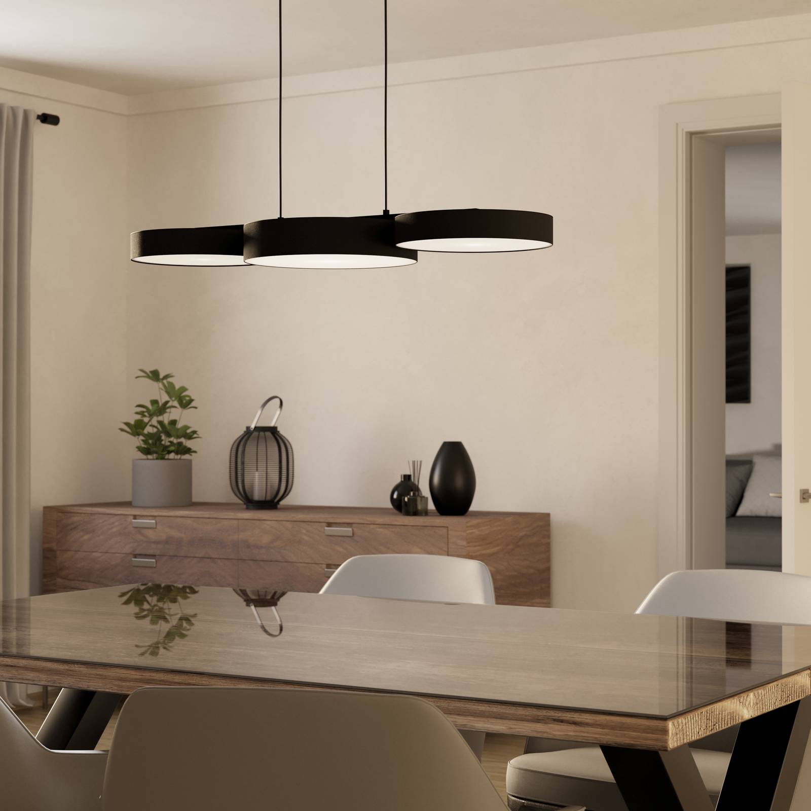 EGLO connect Smart Żyrandol LED Barbano-Z, czarny
