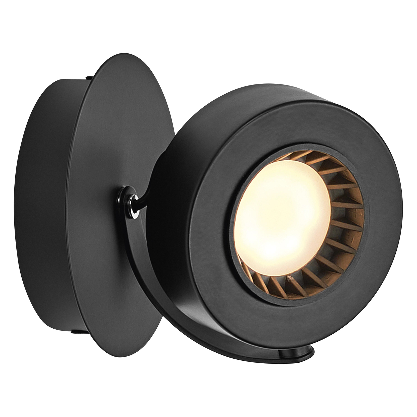 LEDVANCE LED wall spotlight Venus, 3,000 K, switch, black