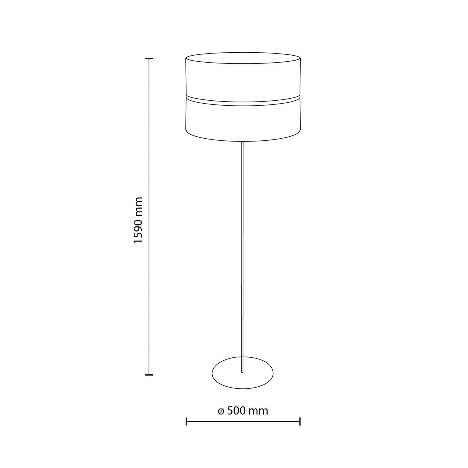 Piantana Calma, beige, rafia, altezza 159 cm, E27