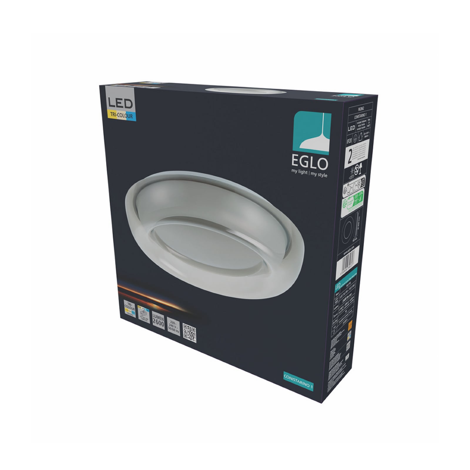 Plafón LED CONISTARINO de EGLO, marrón, Ø 40 cm, anillo CCT Plafón LED CONISTARINO de EGLO, marrón, Ø 40 cm, anillo CCT
