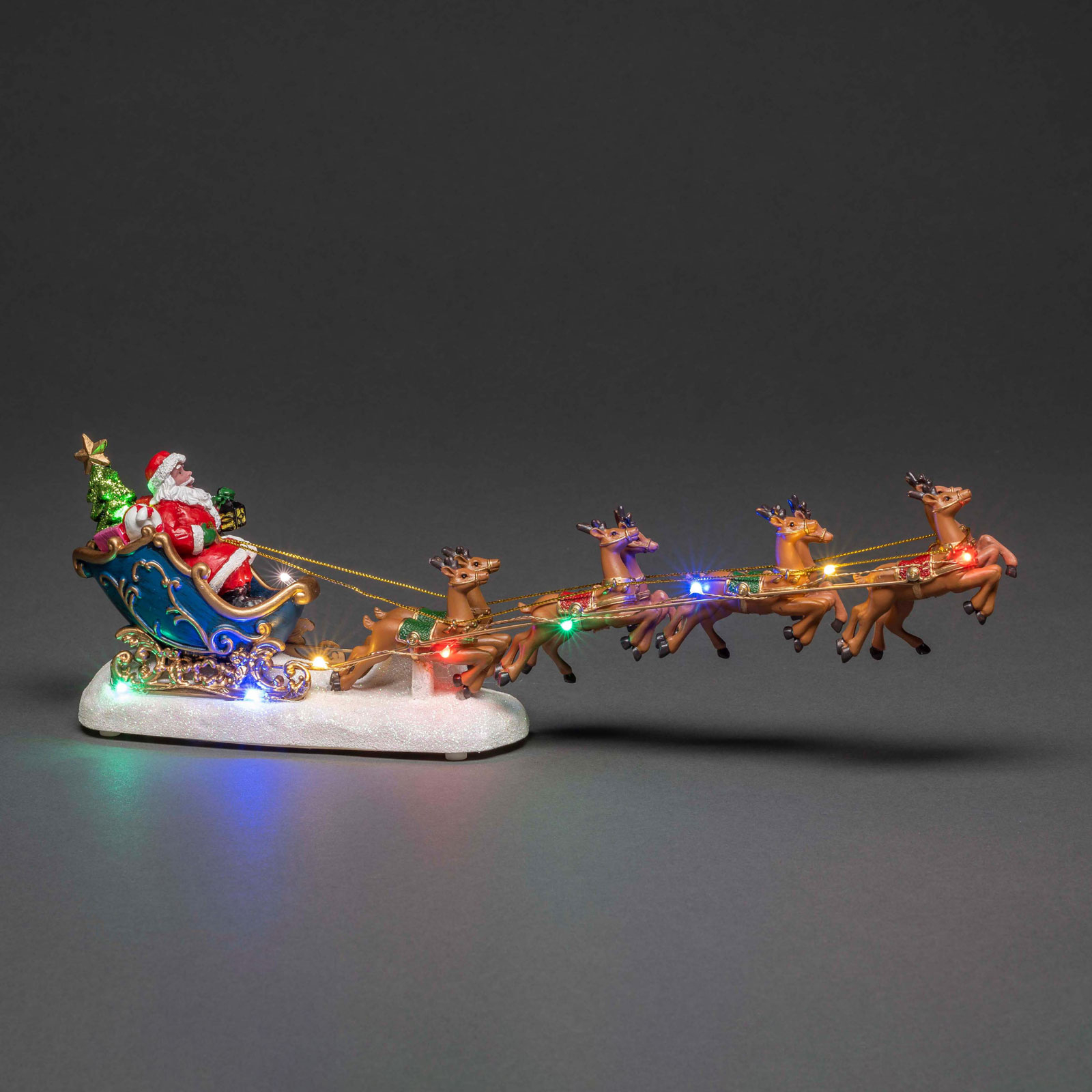 LED-Szenerie Weihnachtsmann im Schlitten