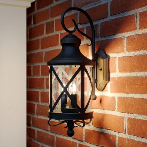 Lucande Marcellino outdoor wall light, rust colour