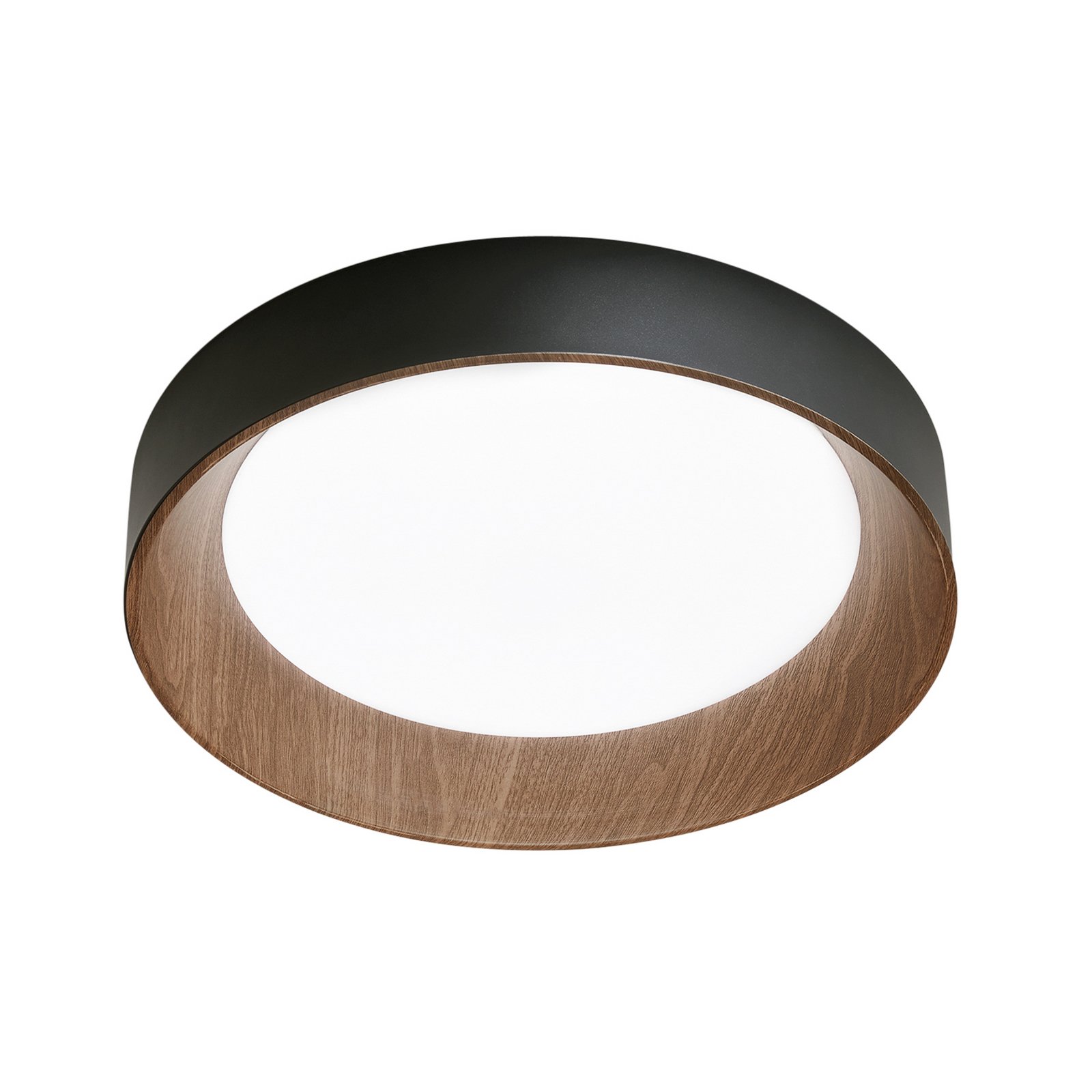 lámpara LED de techo Arka, Ø 50 cm, negro, metal, CCT lámpara LED de techo Arka, Ø 50 cm, negro, metal, CCT