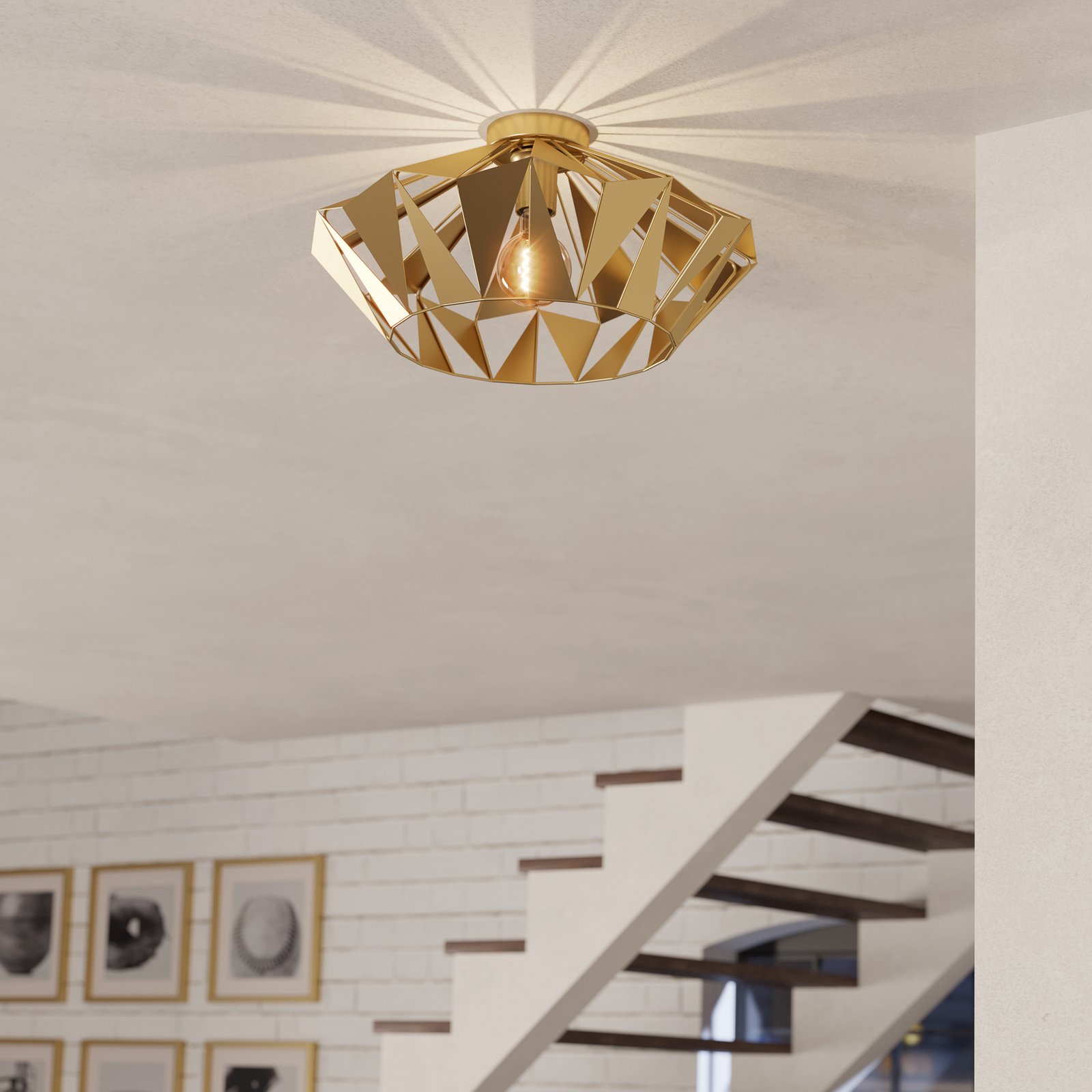 EGLO Carlton mennyezeti lámpa, arany színben