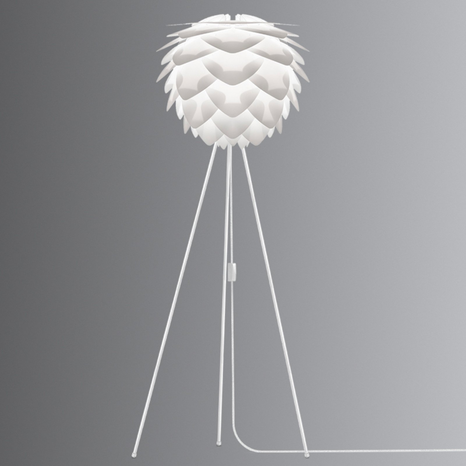 UMAGE Silvia medium lámpara de pie trípode blanca