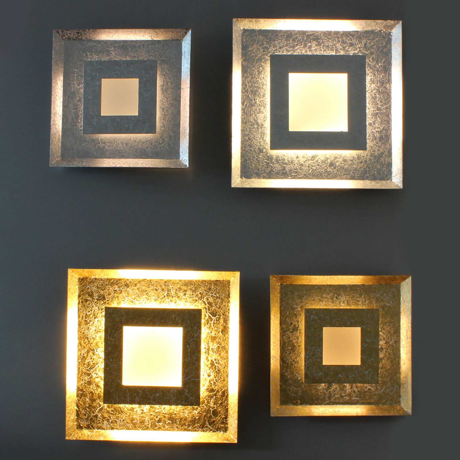 LED-Wandleuchte Window gold