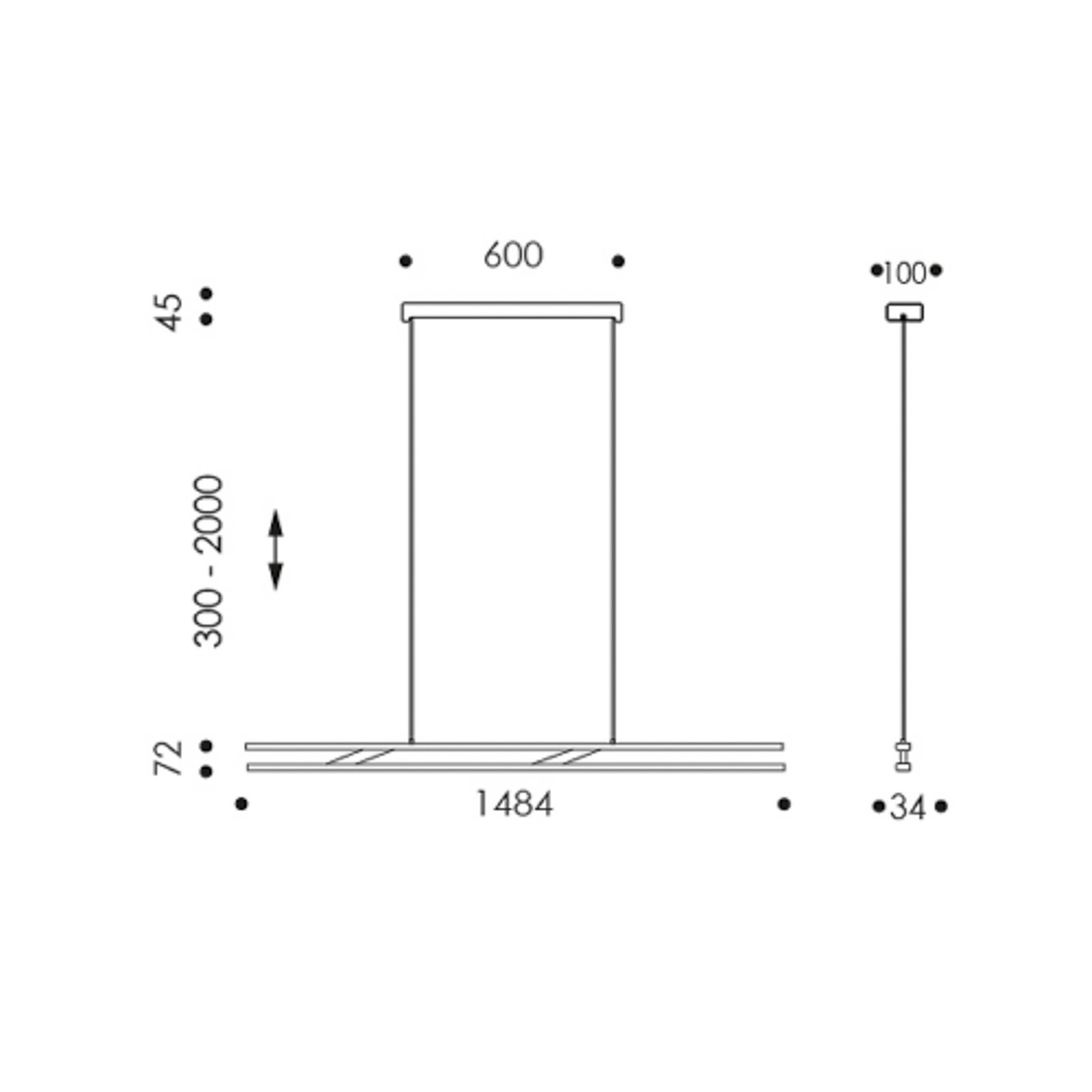 OLIGO LED-Hängelampe Linto HA schwarz/schwarz Metall 927 dim