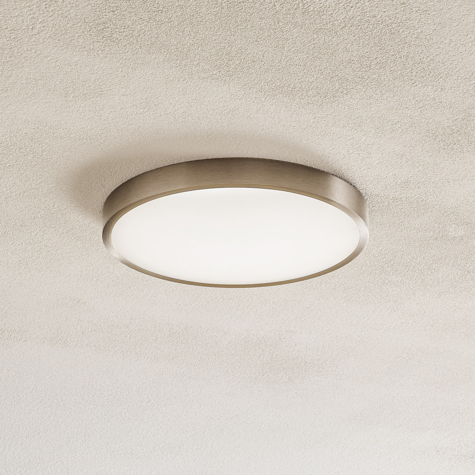 ORION Plafonieră Bully LED nichel mat Ø 24 cm - Camera de zi / sufragerie - modern - nichel satinat alb - Metal