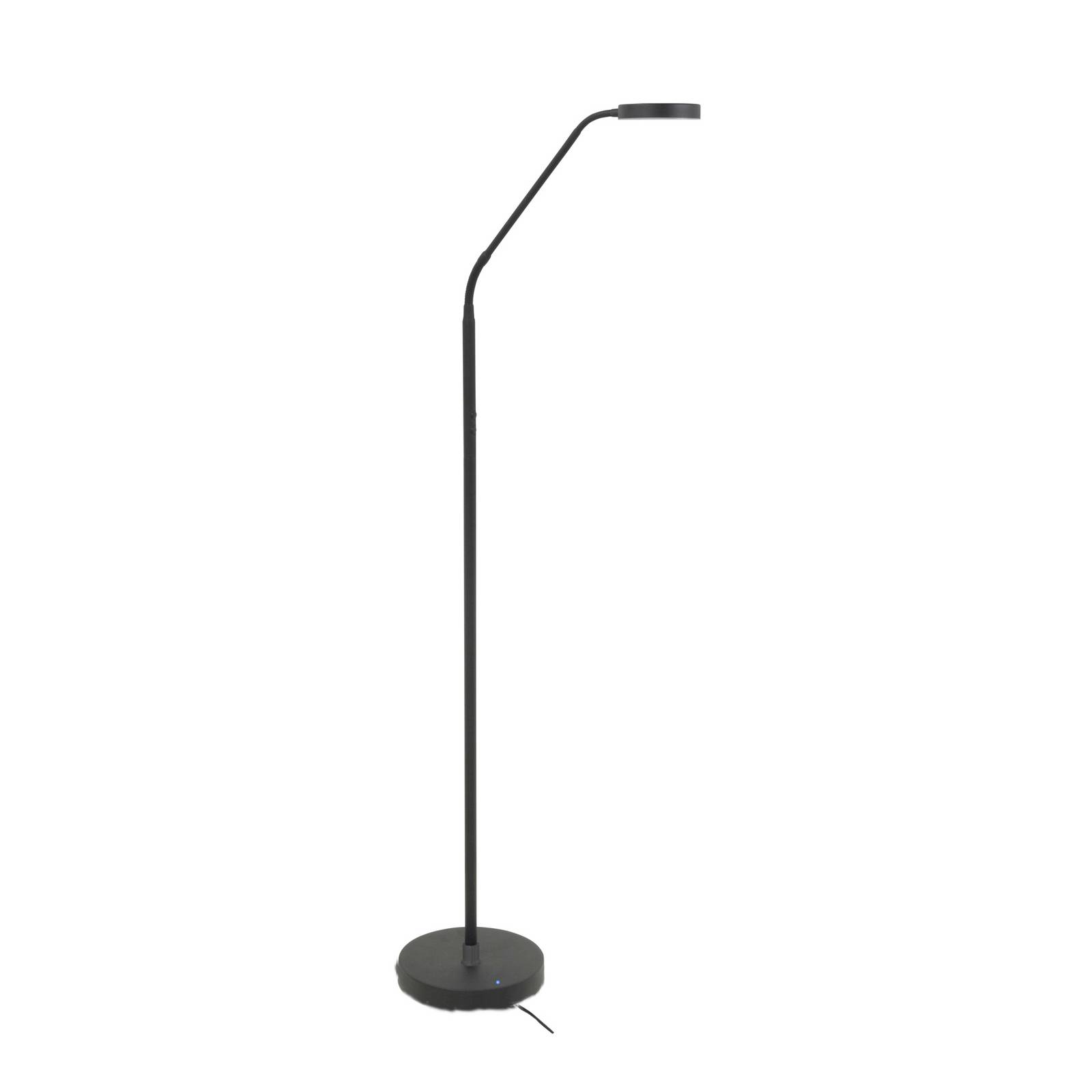 Lampa stojąca LED akumulatorowa Comfort, czarna 135 cm metalowa CCT ściemniana