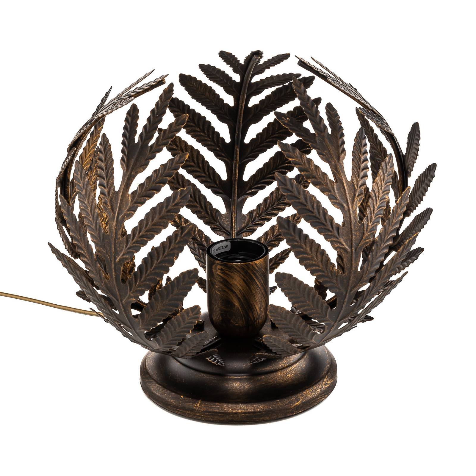 Tischleuchte Felce als Farn in Bronze Höhe 24 cm