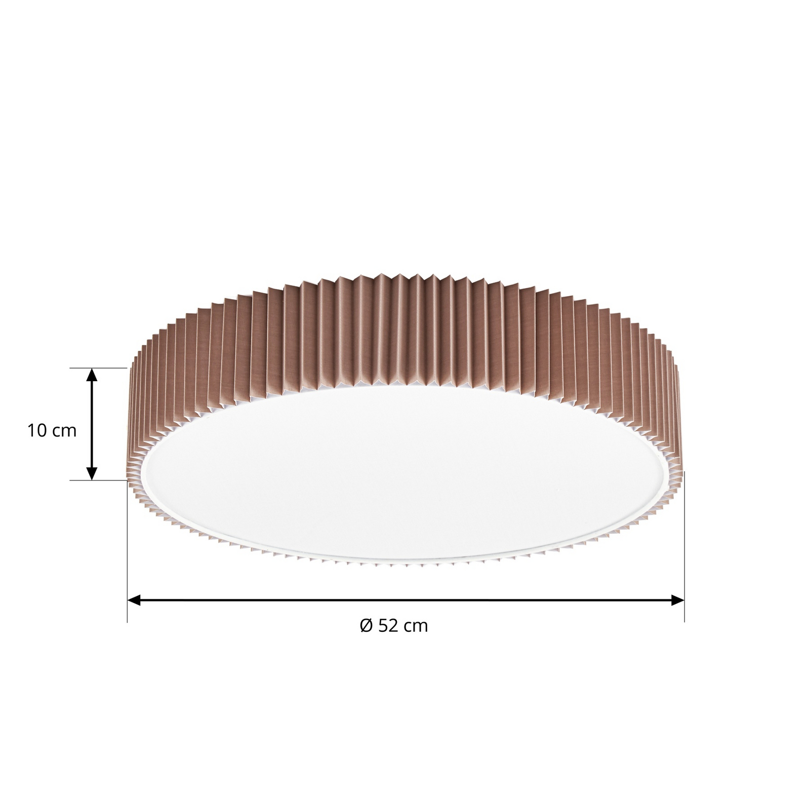 Lindby taklampe Zoey, Ø 52 cm, taupe, lin