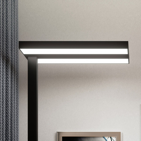 Lampada da pavimento LED da ufficio Logan nera