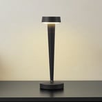 Lucande LED-Akku-Kerzenständer Lea, Vase, dunkelbraun, 28 cm