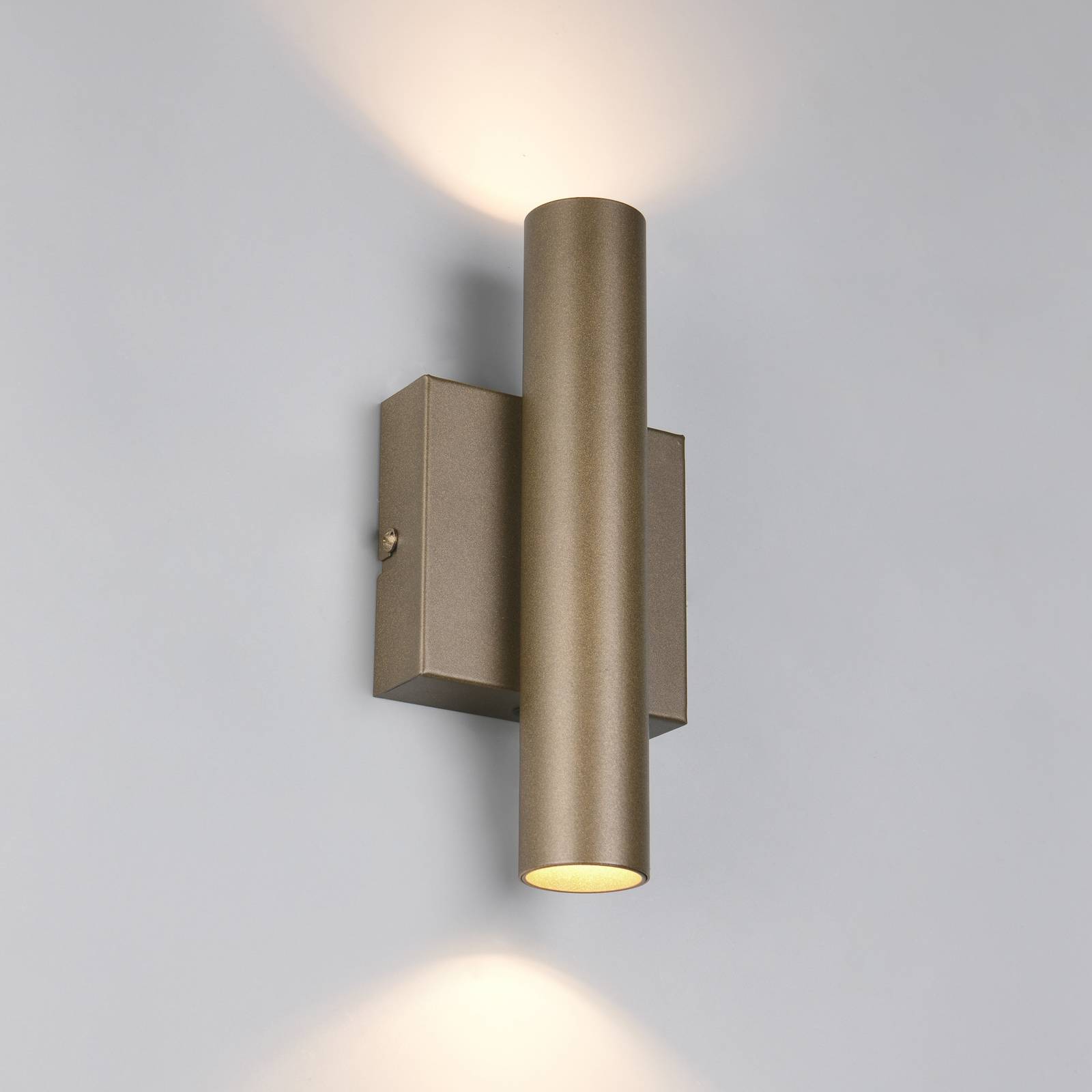 Trio Lighting Wandspot Dara, hoogte 22 cm, platinakleurig, metaal, 2-lamps.