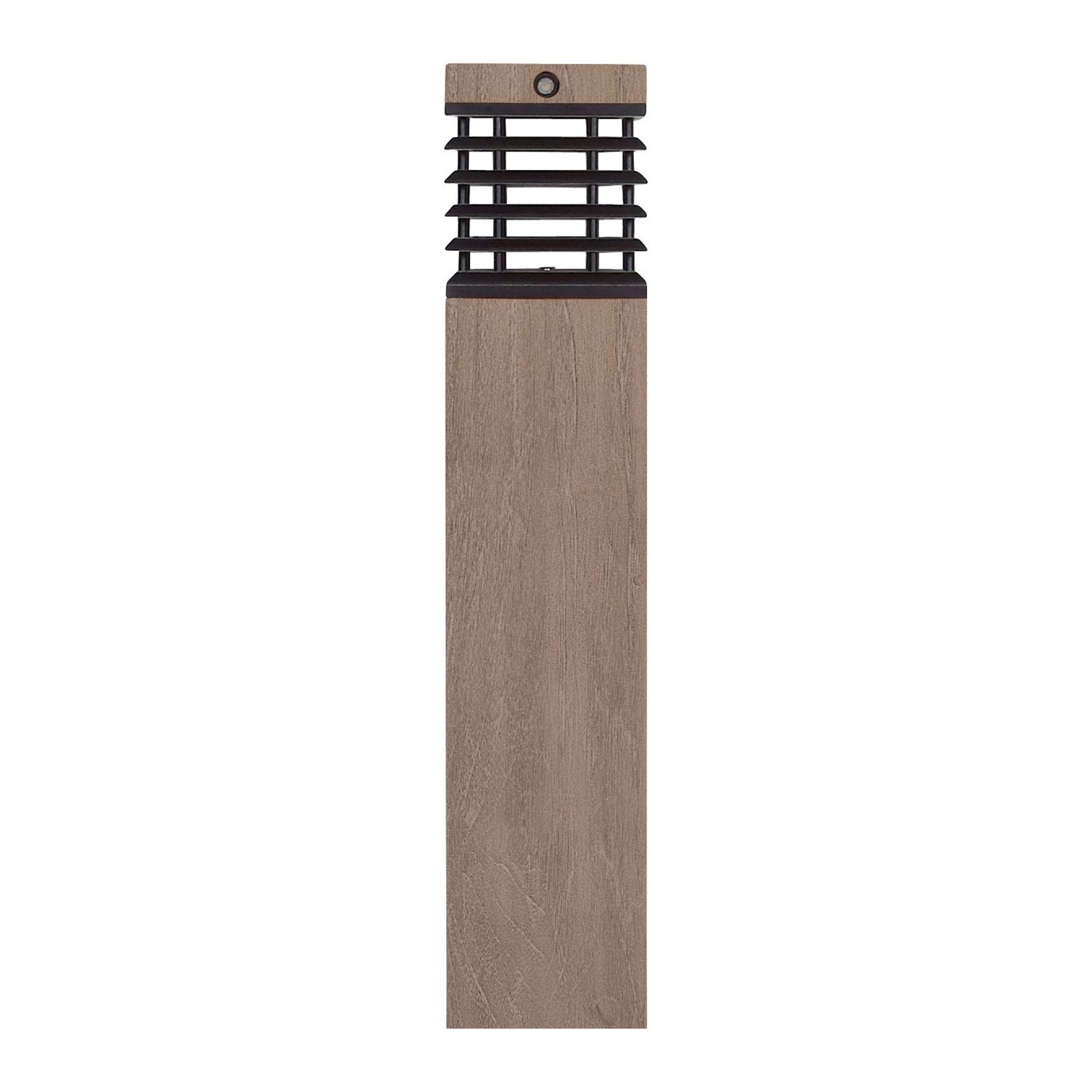 Les Jardins LED solar path light Tekura, grey, wood, 75 cm