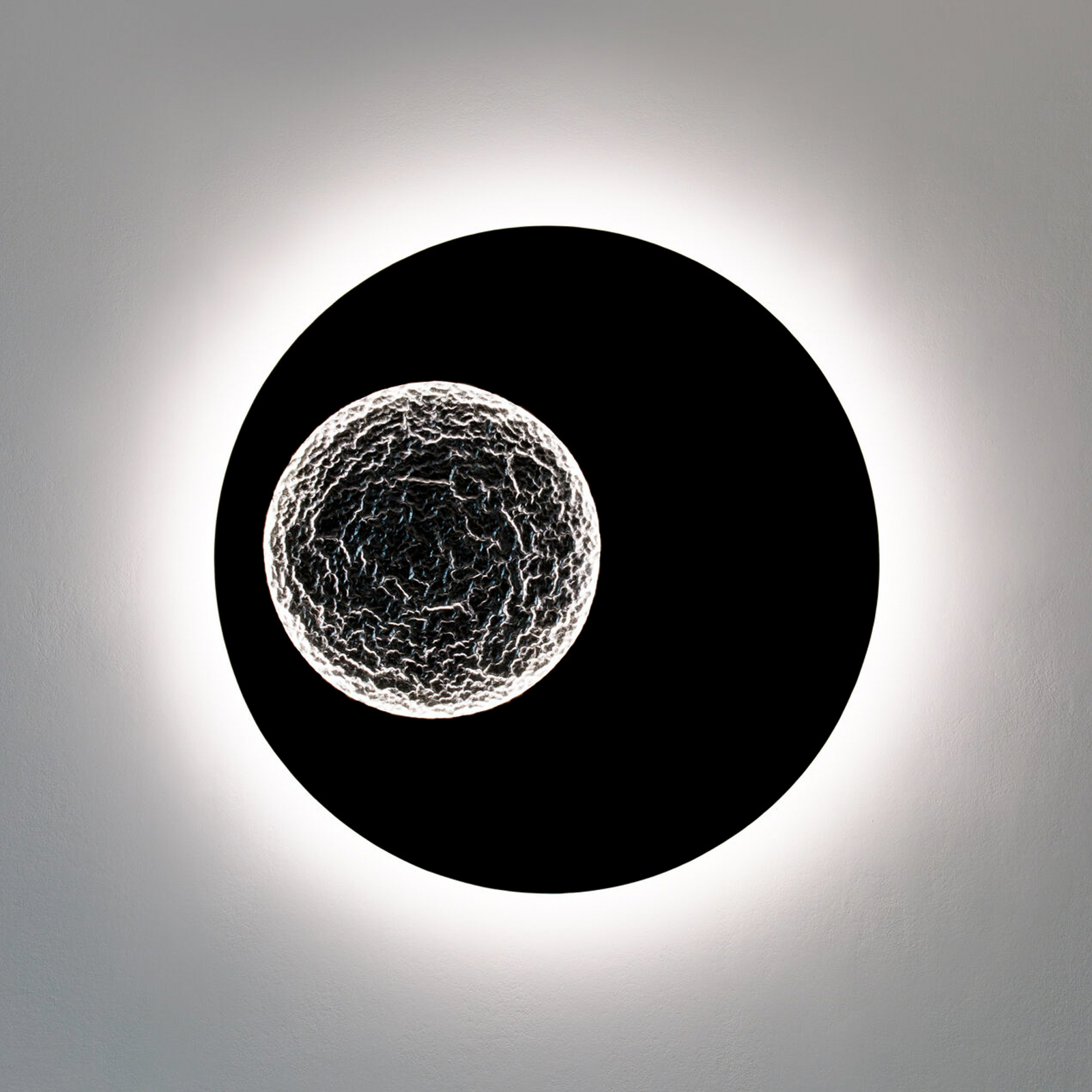 LED-seinavalgusti LUNA GIGANTE XL, must/hõbedane, Ø 100 cm, hämardatav