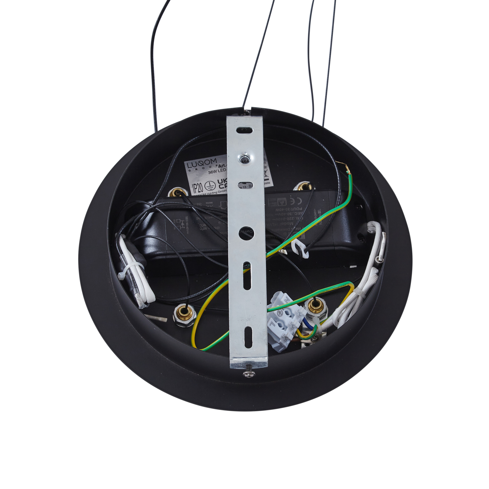Lucande Pallo Suspension LED, ronde, à 12 lampes, noir/or