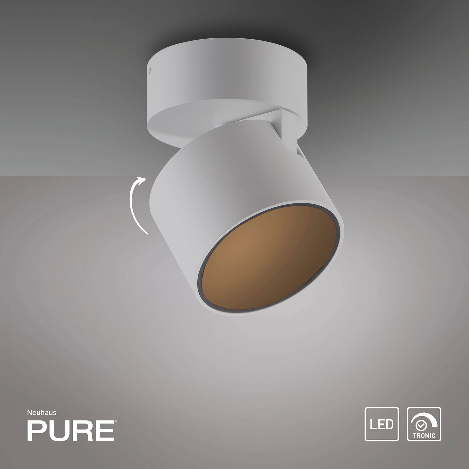 Cup LED-Deckenspot, weiß, Ø 9,5 cm, Metall - PURE Cup LED-Deckenspot, weiß, Ø 9,5 cm, Metall - PURE