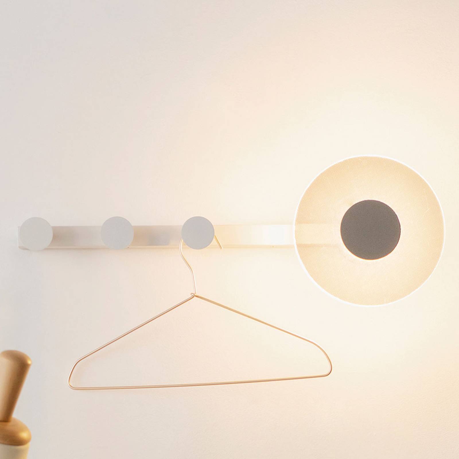 Mantra Iluminación Applique LED Venus avec porte-manteaux blanche