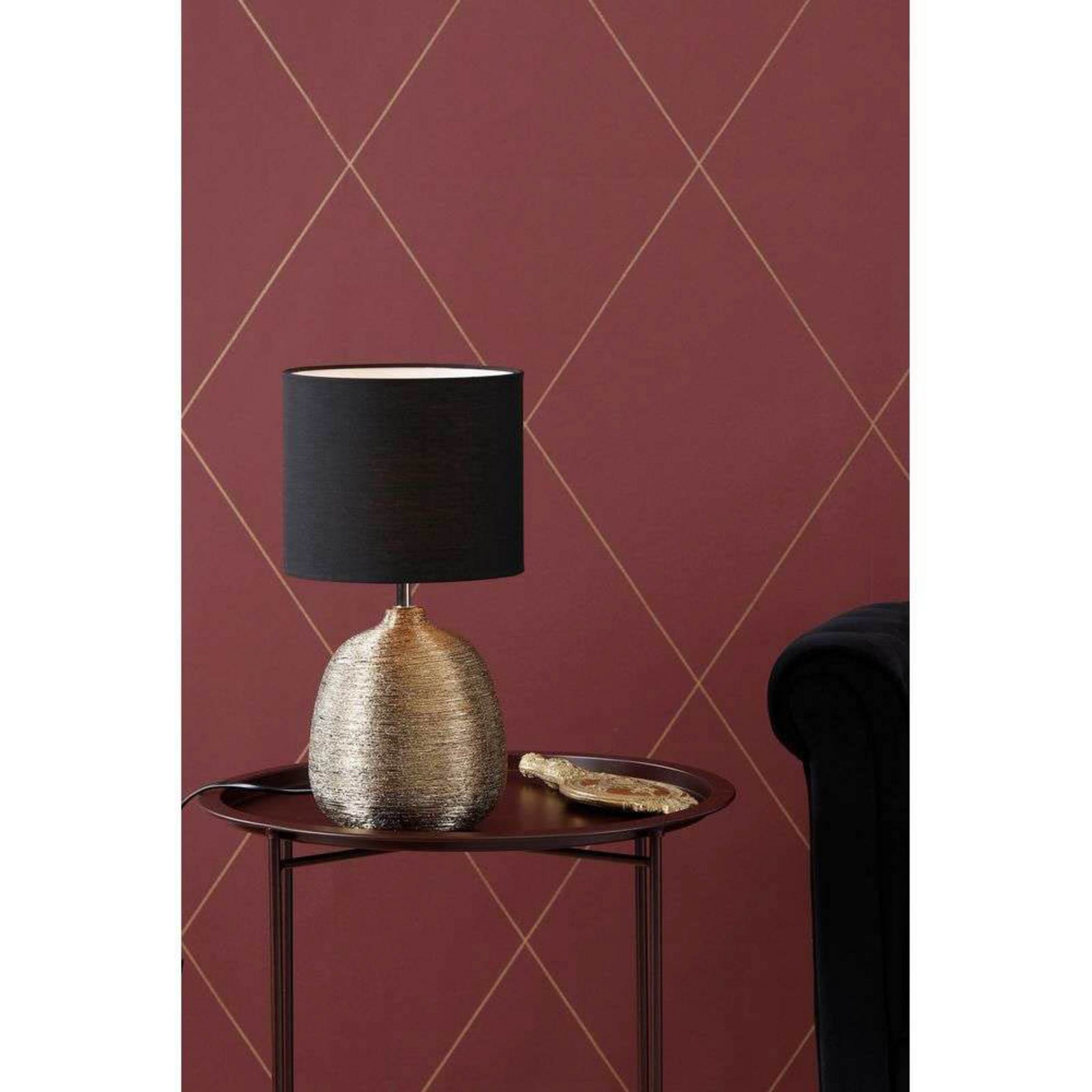 Oscar Bordslampa Gold/Black Marksl&ouml;jd - Vardagsrum - Tyg / textil