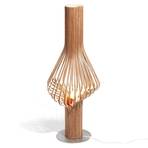 Designer floor lamp Diva, oak wood and dimmer